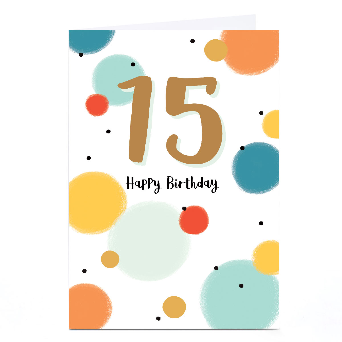 Personalised 15th Birthday Card - 15 Bright Dots