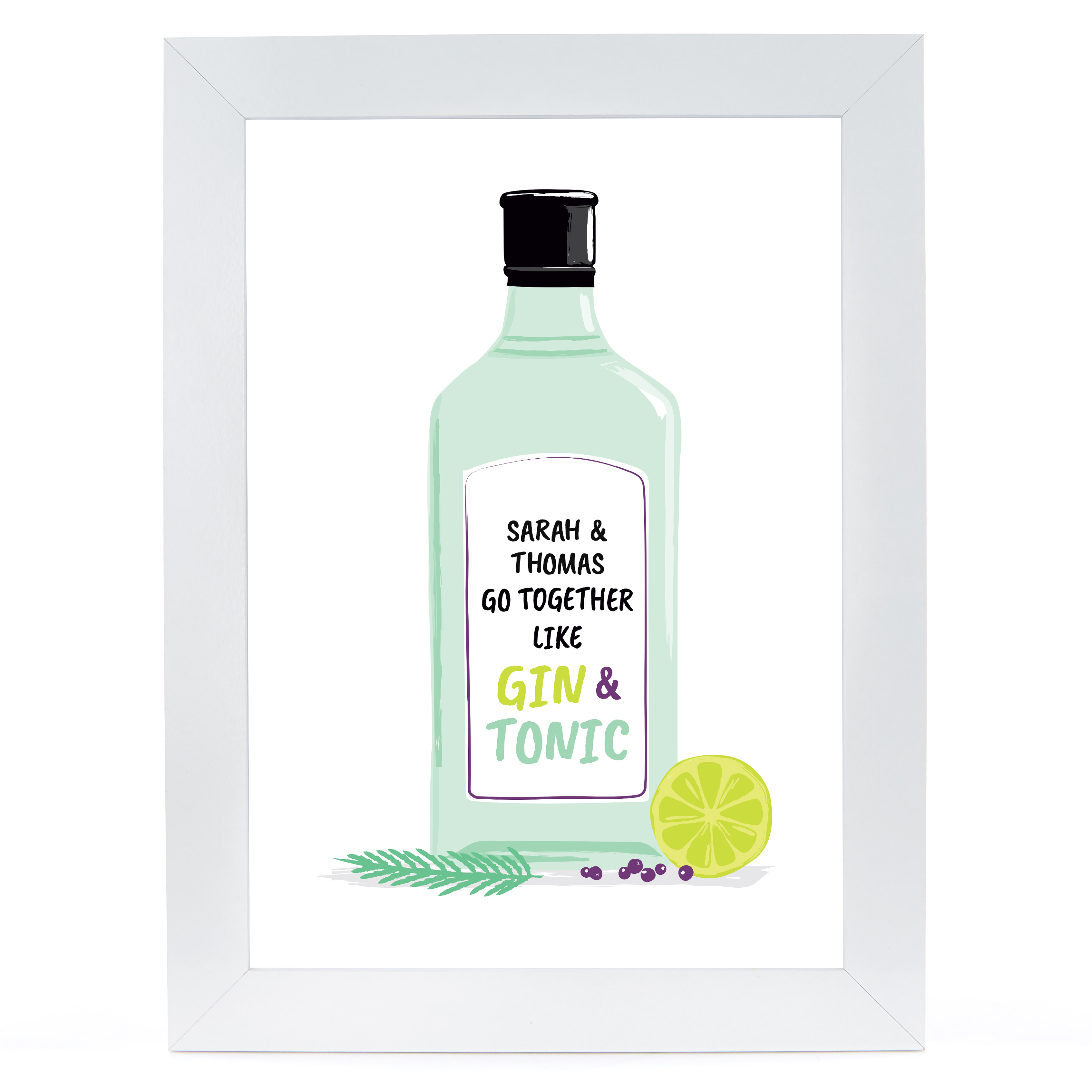 Personalised Gin Print - Go Together Like Gin & Tonic