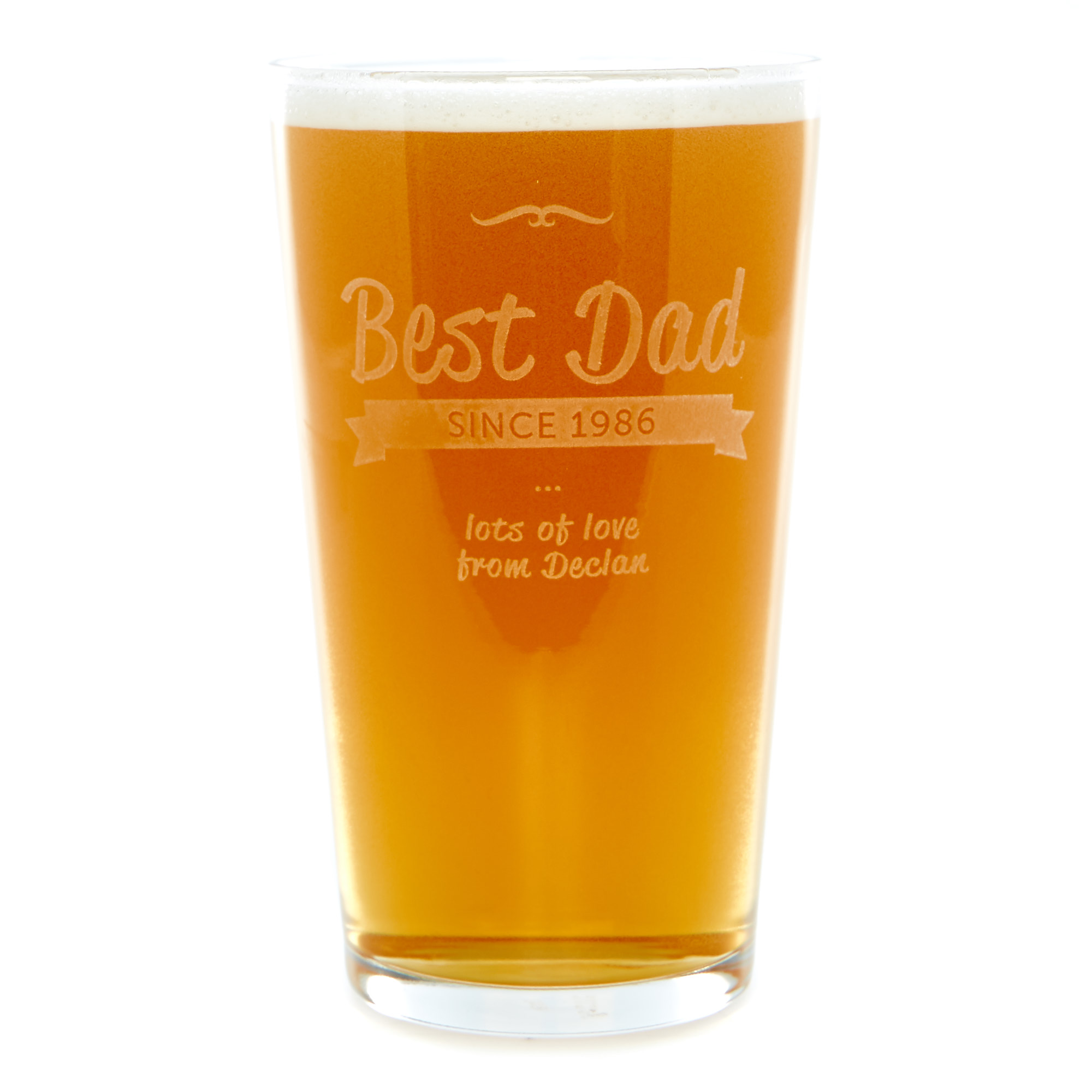 Personalised Best Dad Pint Glass