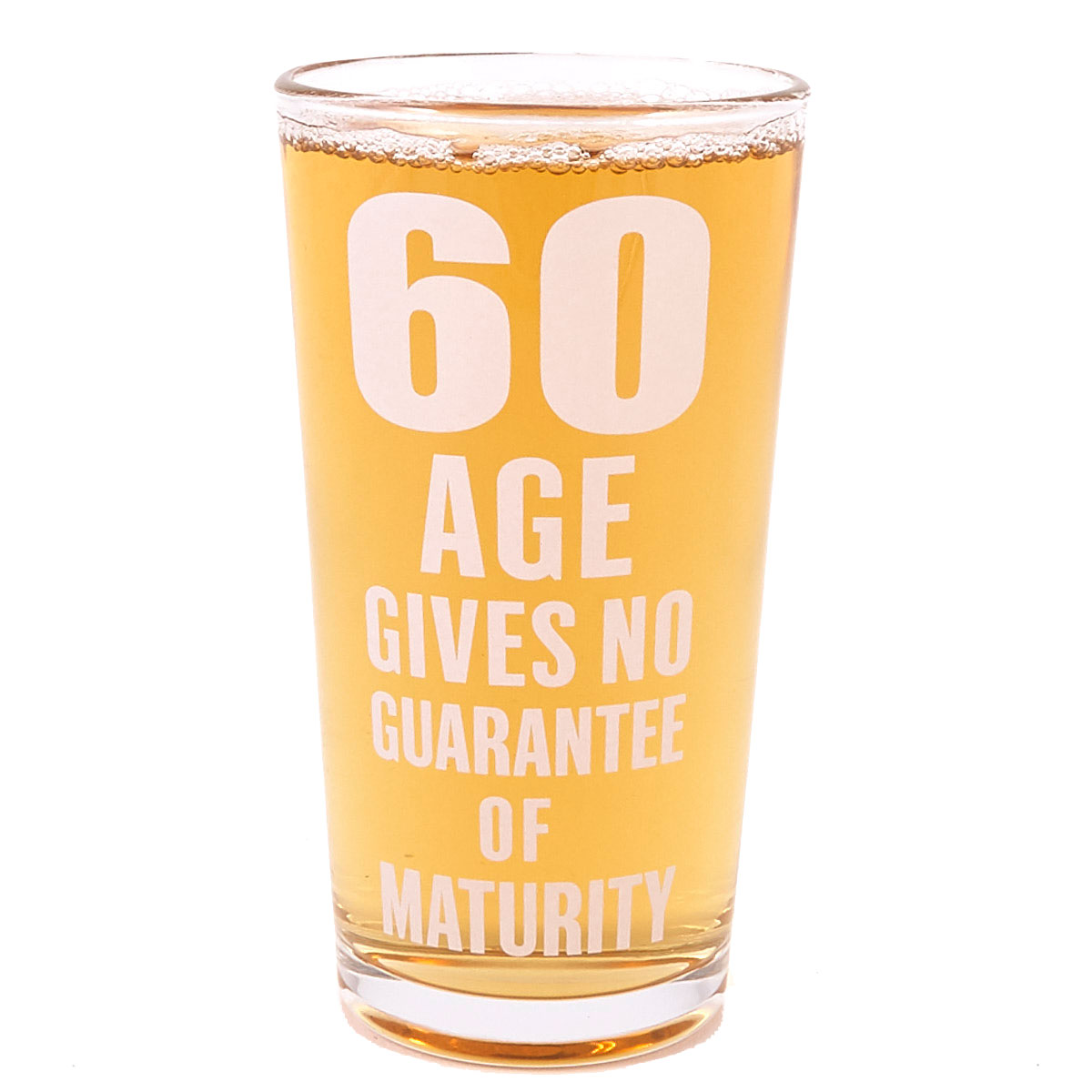 60th Birthday Sentiment Pint Glass
