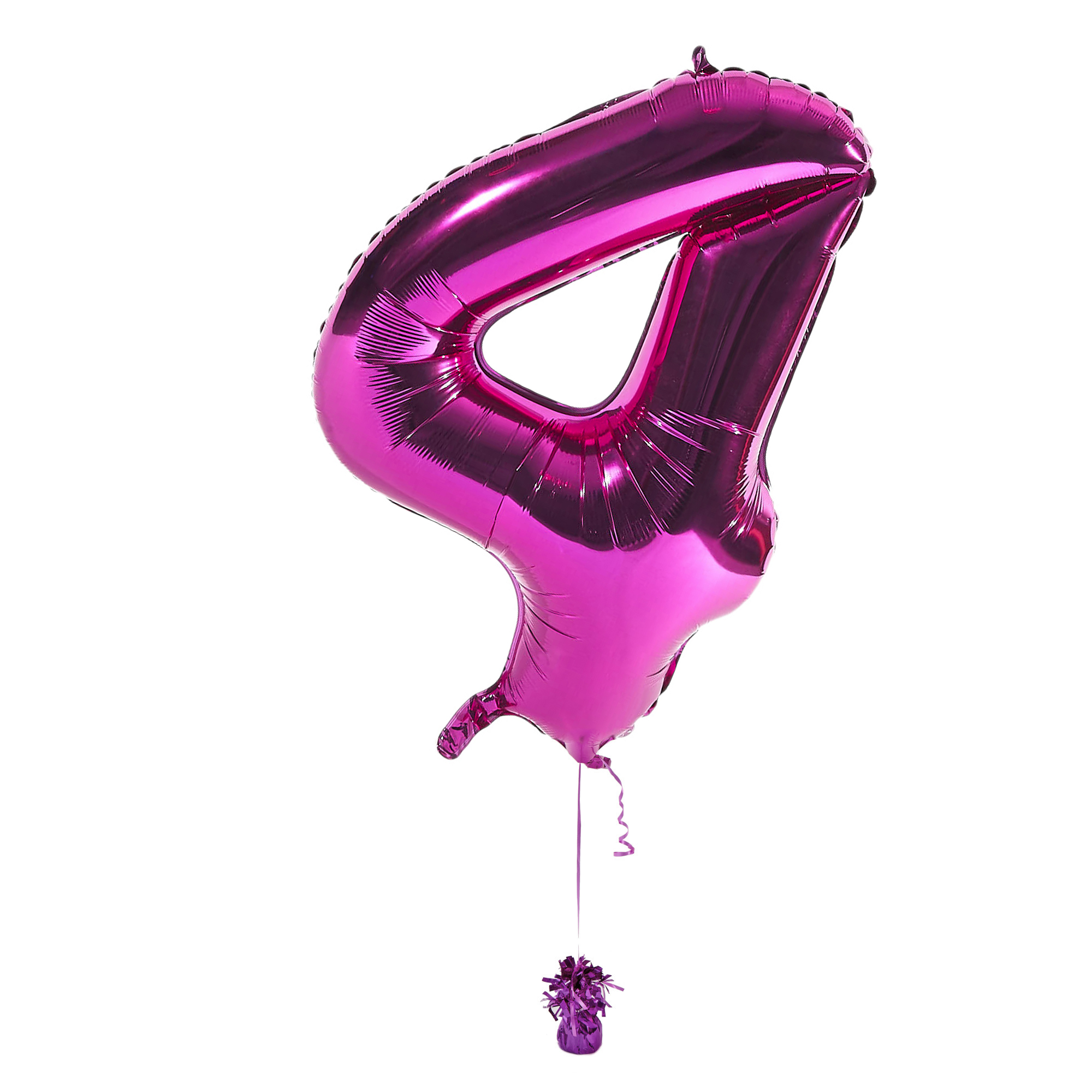 Large Pink Number 4 Inflated Balloon Arrangement 