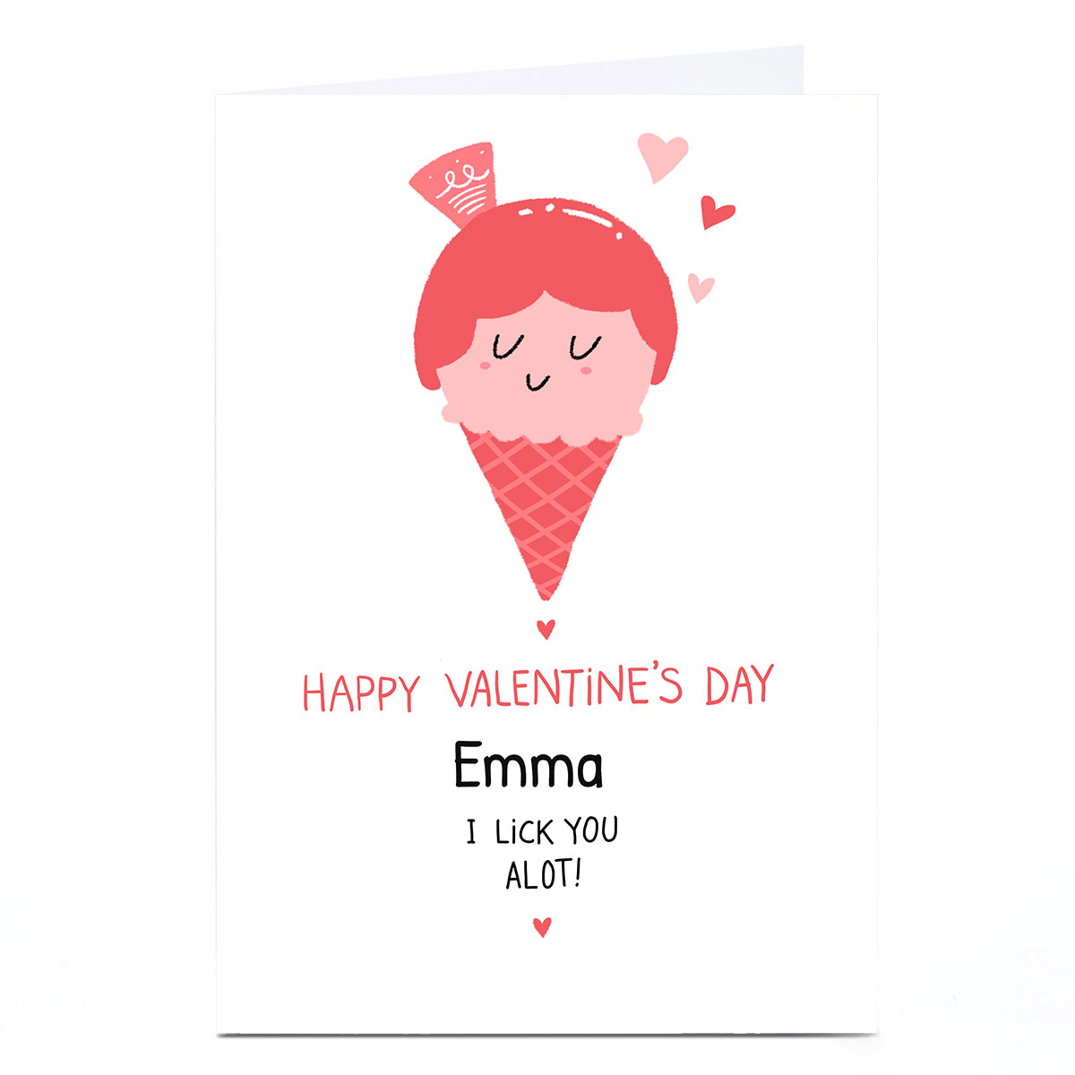Personalised Hew Ma Valentine's Day Card - I Lick You