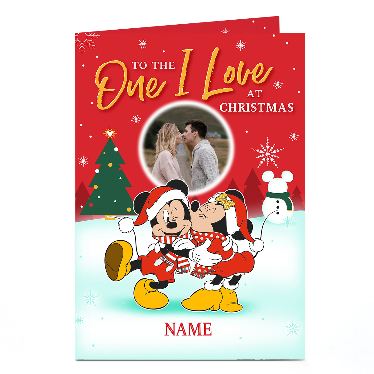 Photo Mickey & Minnie Christmas Card - One I Love
