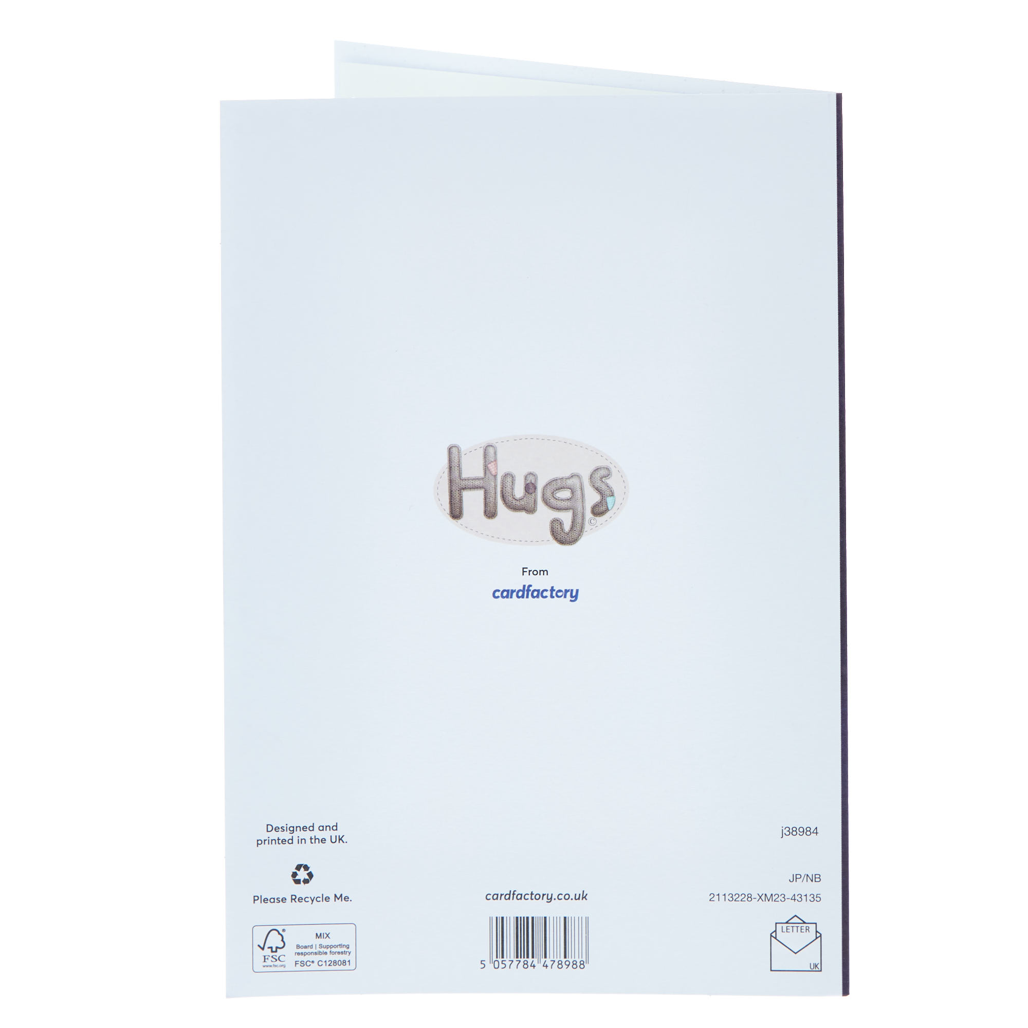 Any Recipient Hugs Navy Stars Christmas Card