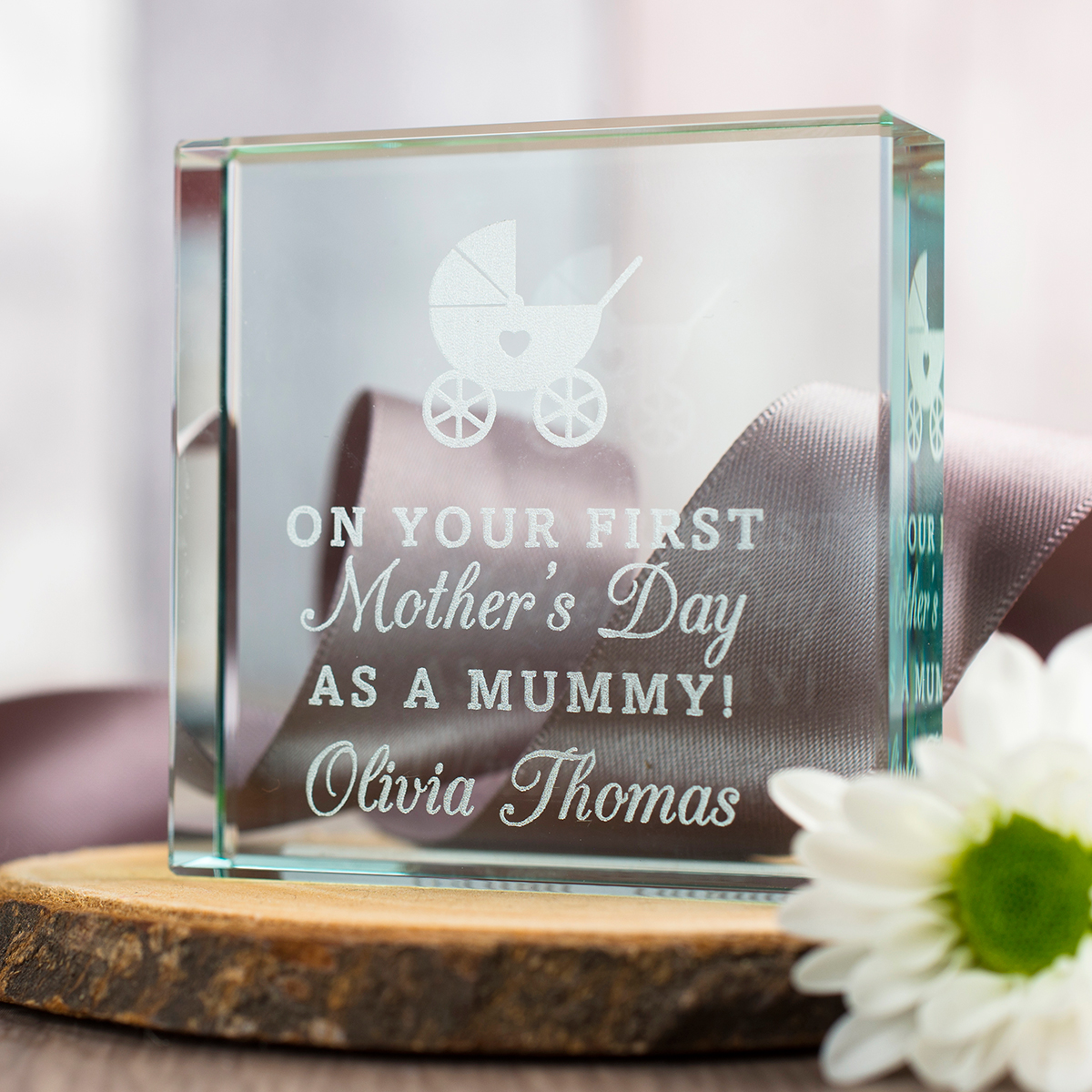 Personalised Engraved Glass Token - First Mother's Day