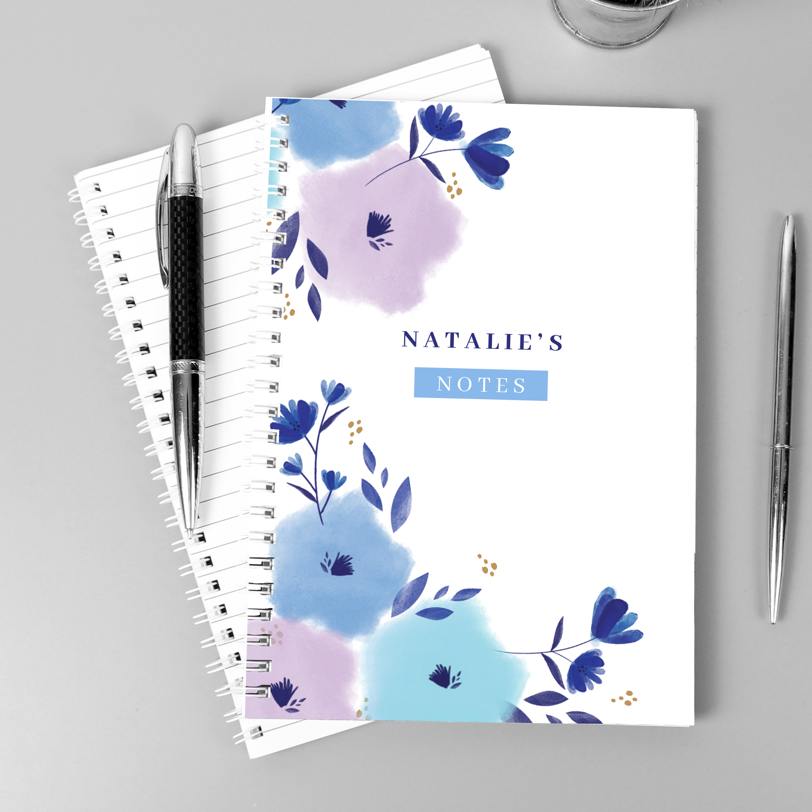 Personalised Floral A5 Ringbound Notebook