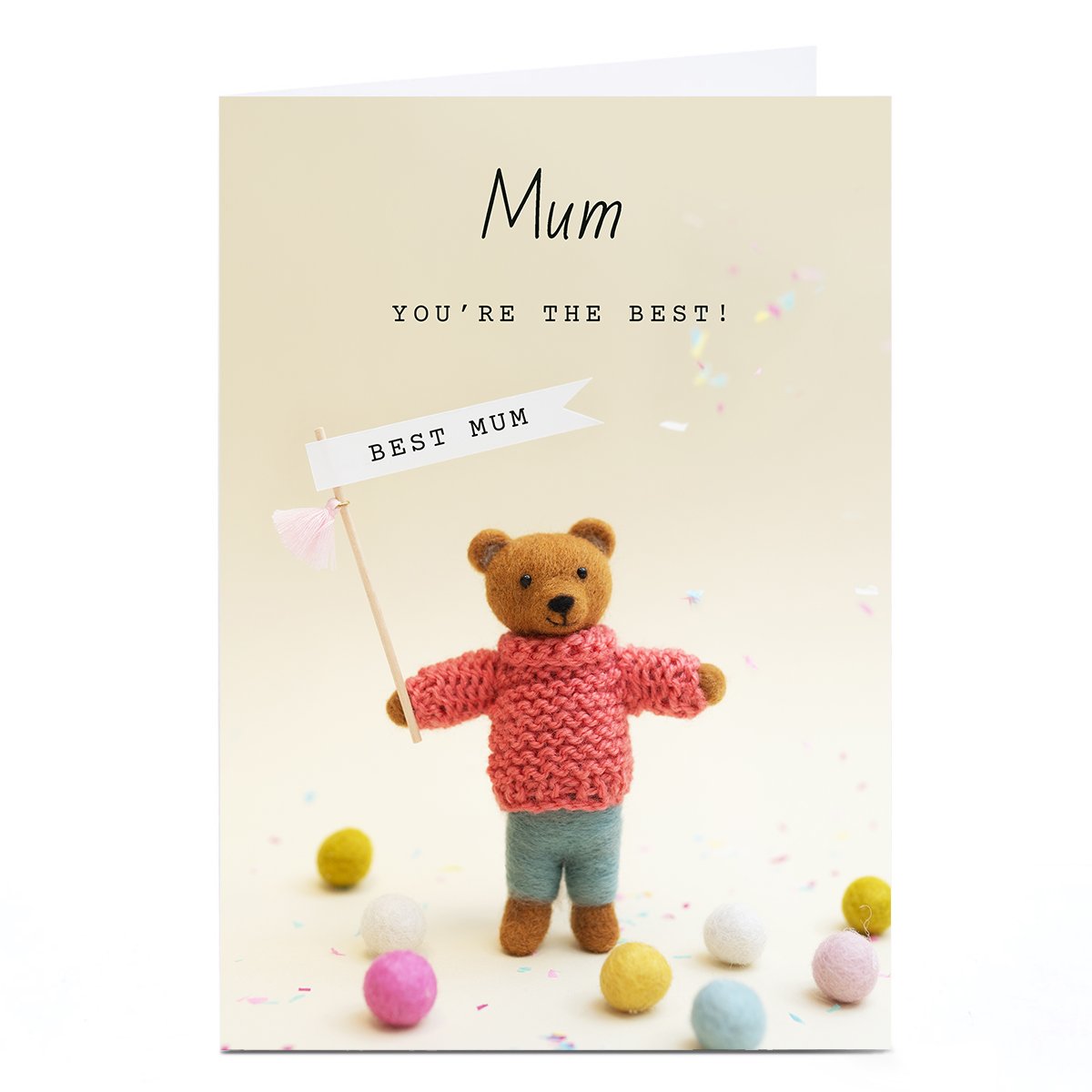 Personalised Lemon & Sugar Mother's Day Card - Knitted Bear