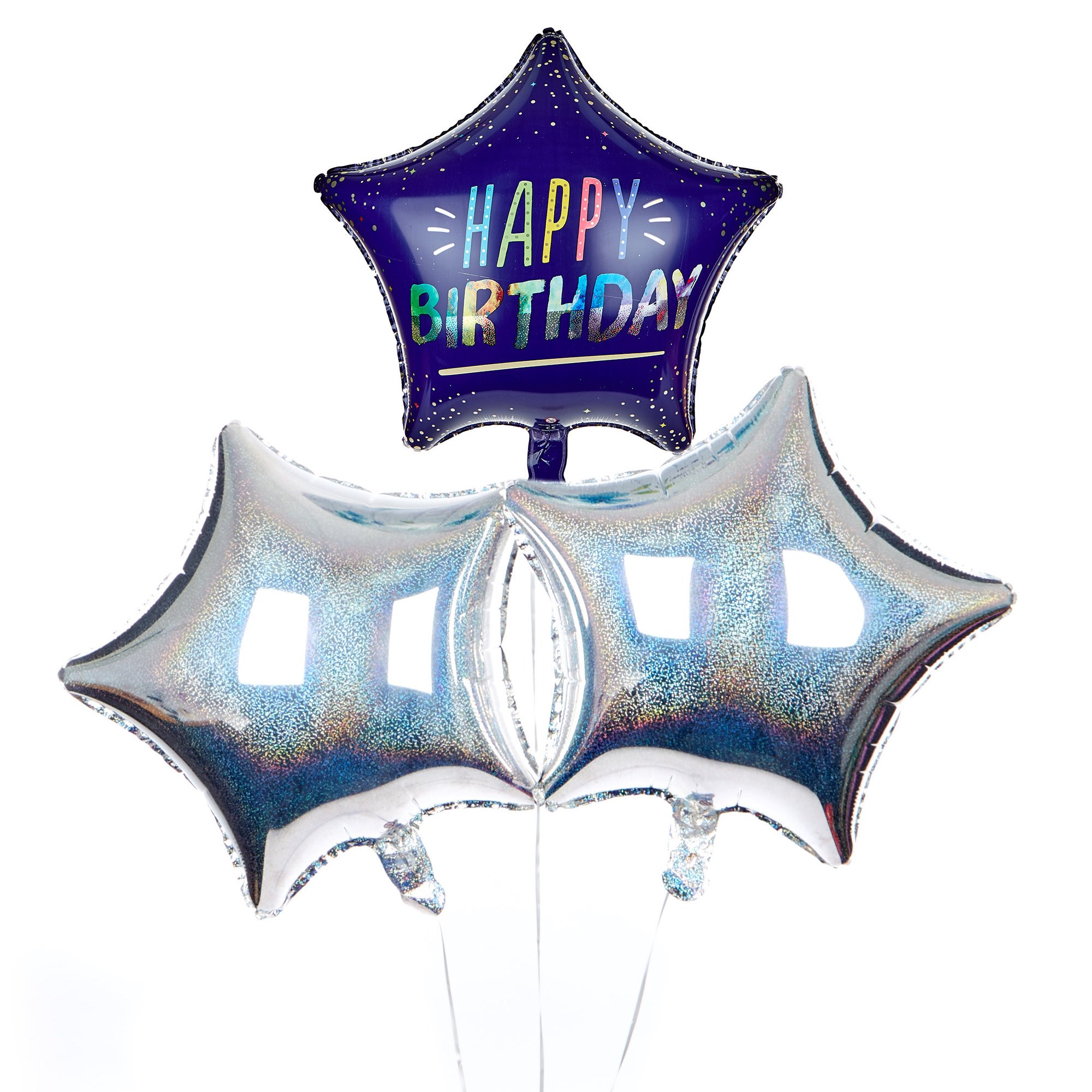 Star Happy Birthday Balloon Bouquet - DELIVERED INFLATED!