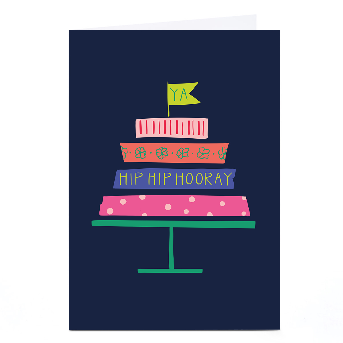 Personalised Sazerelli Card - Hip Hip Hooray Cake