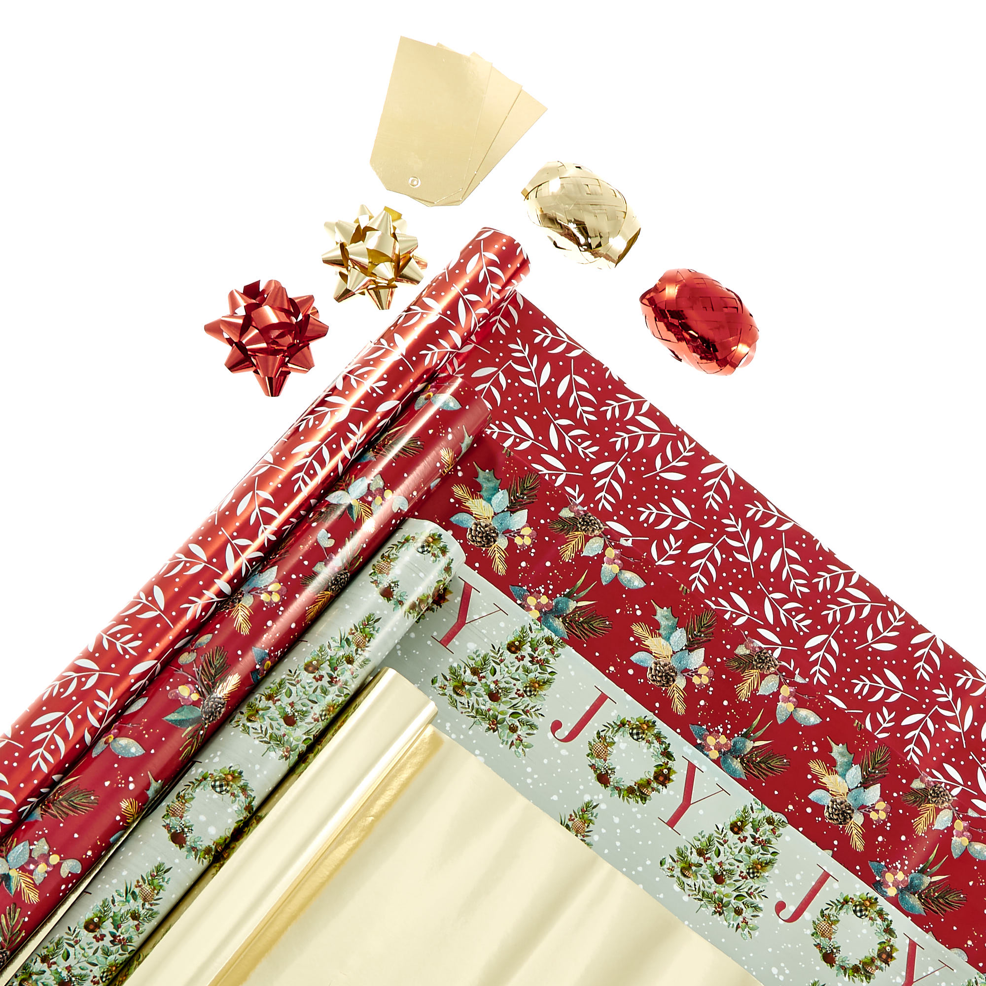 Joy & Leaves Christmas Gift Wrap Pack