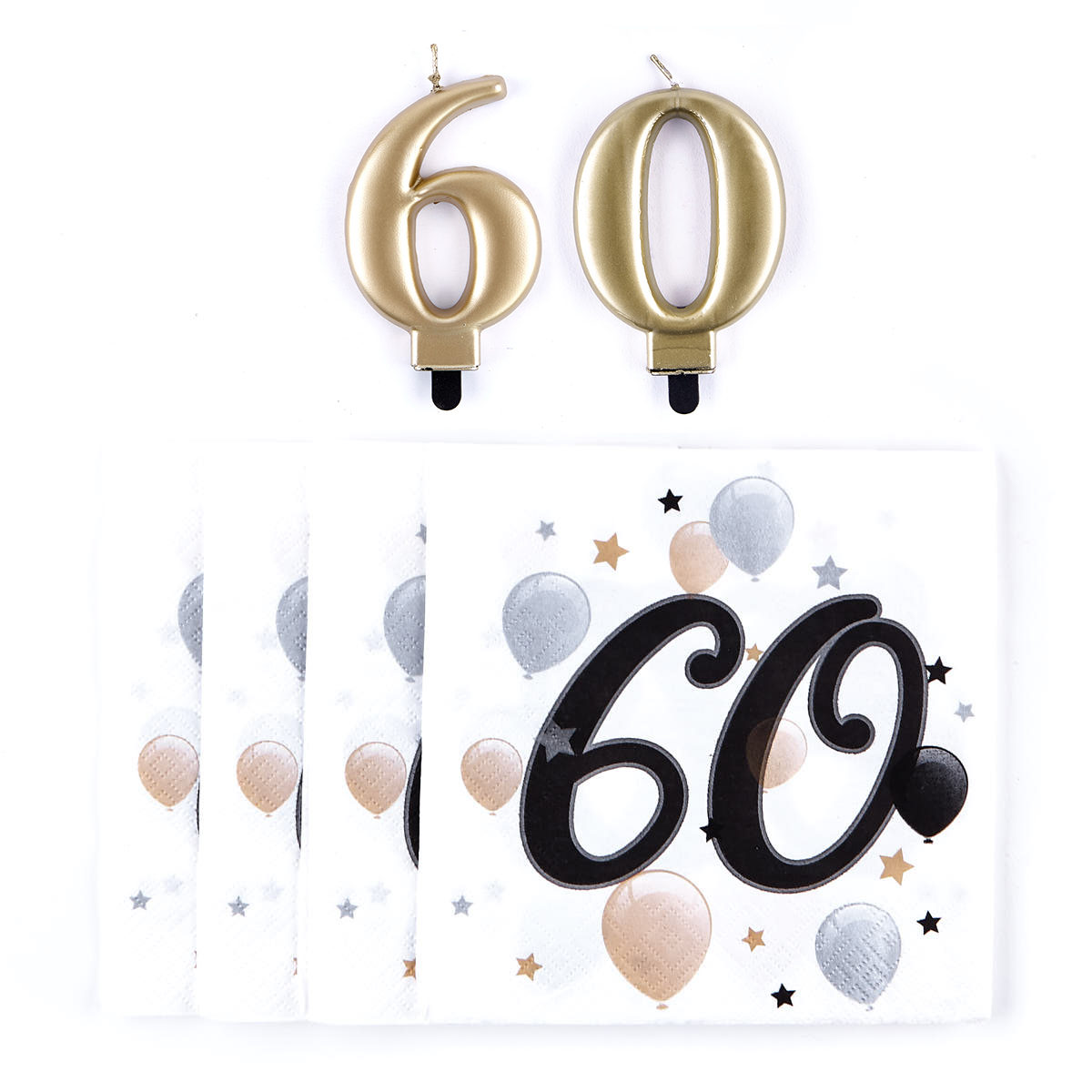 60th Birthday Napkin & Candle Bundle