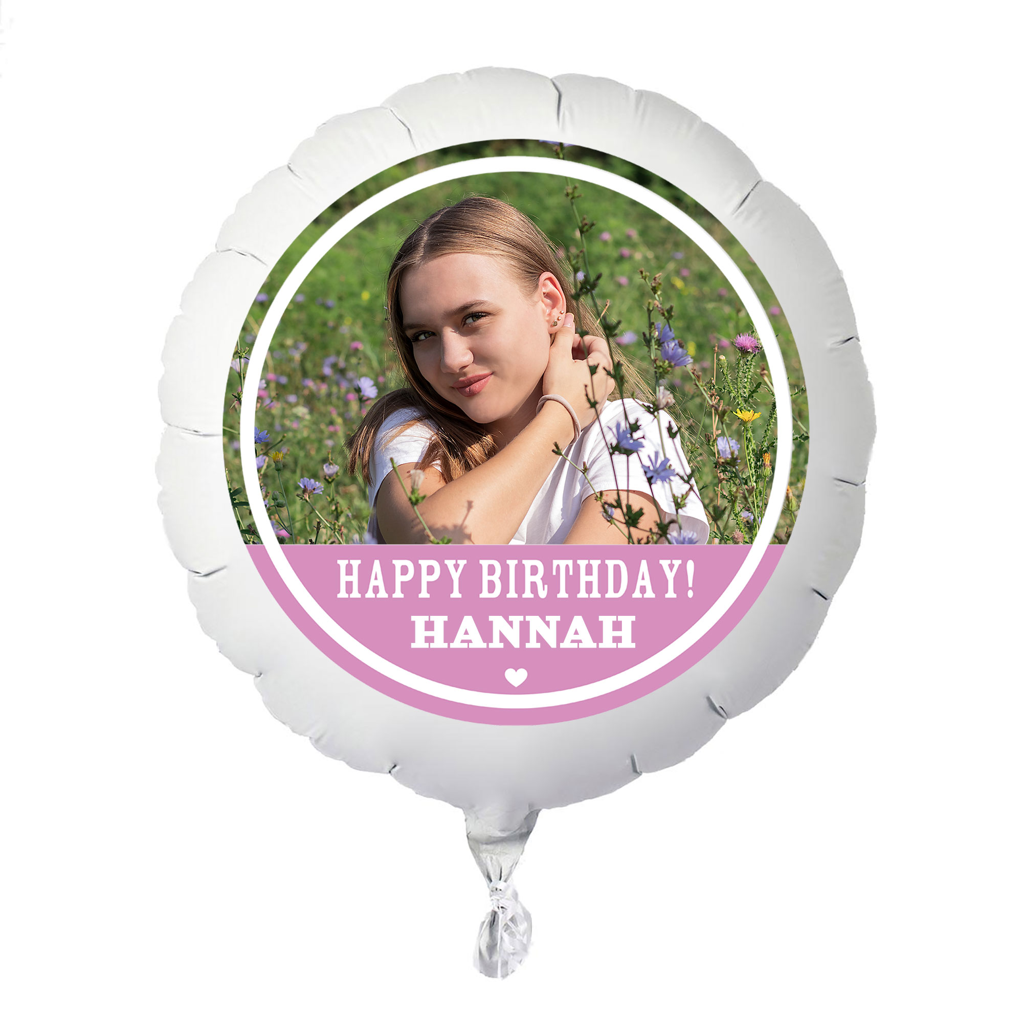 Photo Upload Large Helium Balloon - Happy Birthday, Pink