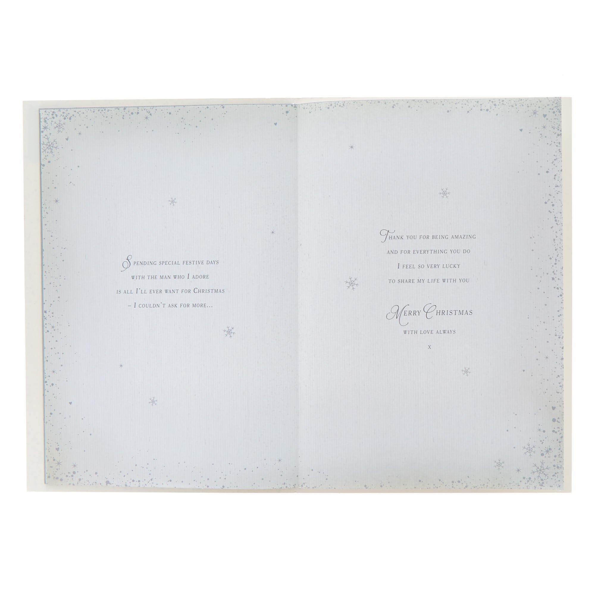 Husband Snowy Shop Scene Christmas Card