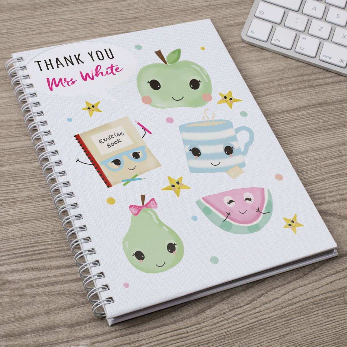 Personalised Thank You Teacher Notebook - Fruit And Tea