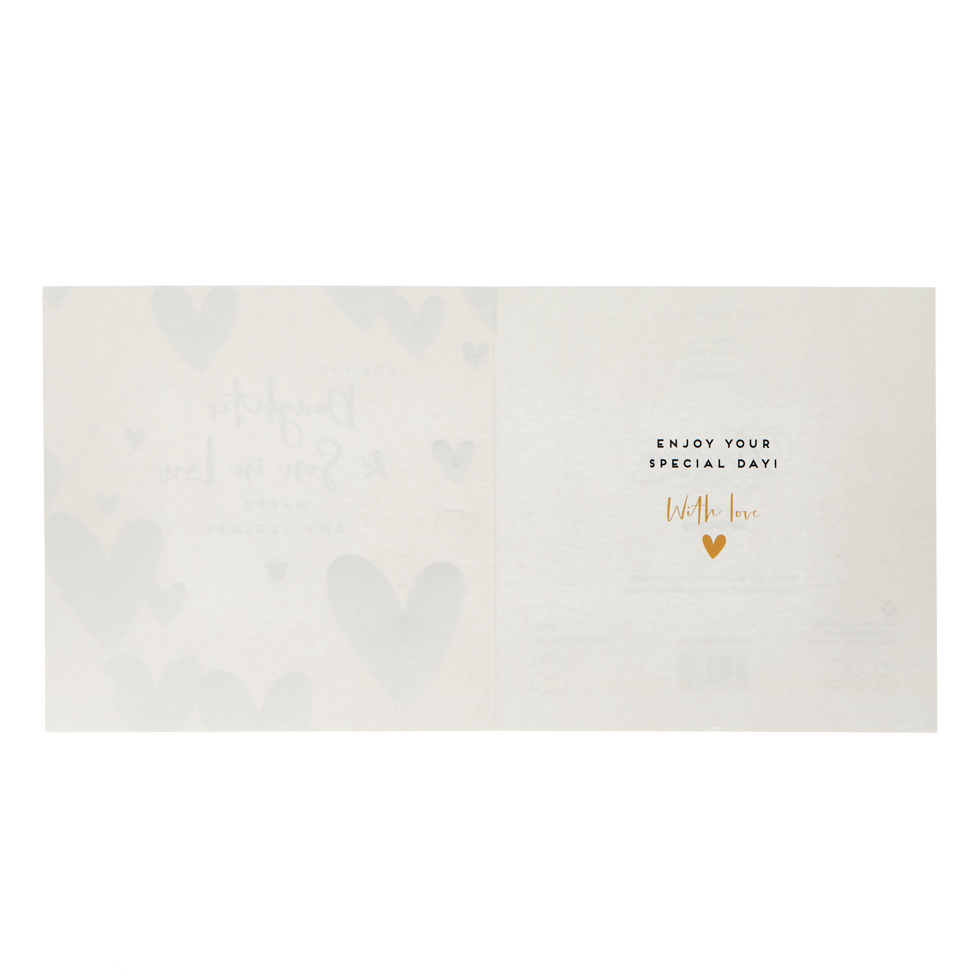 Gold Hearts Daughter & Son In Law Wedding Anniversary Card