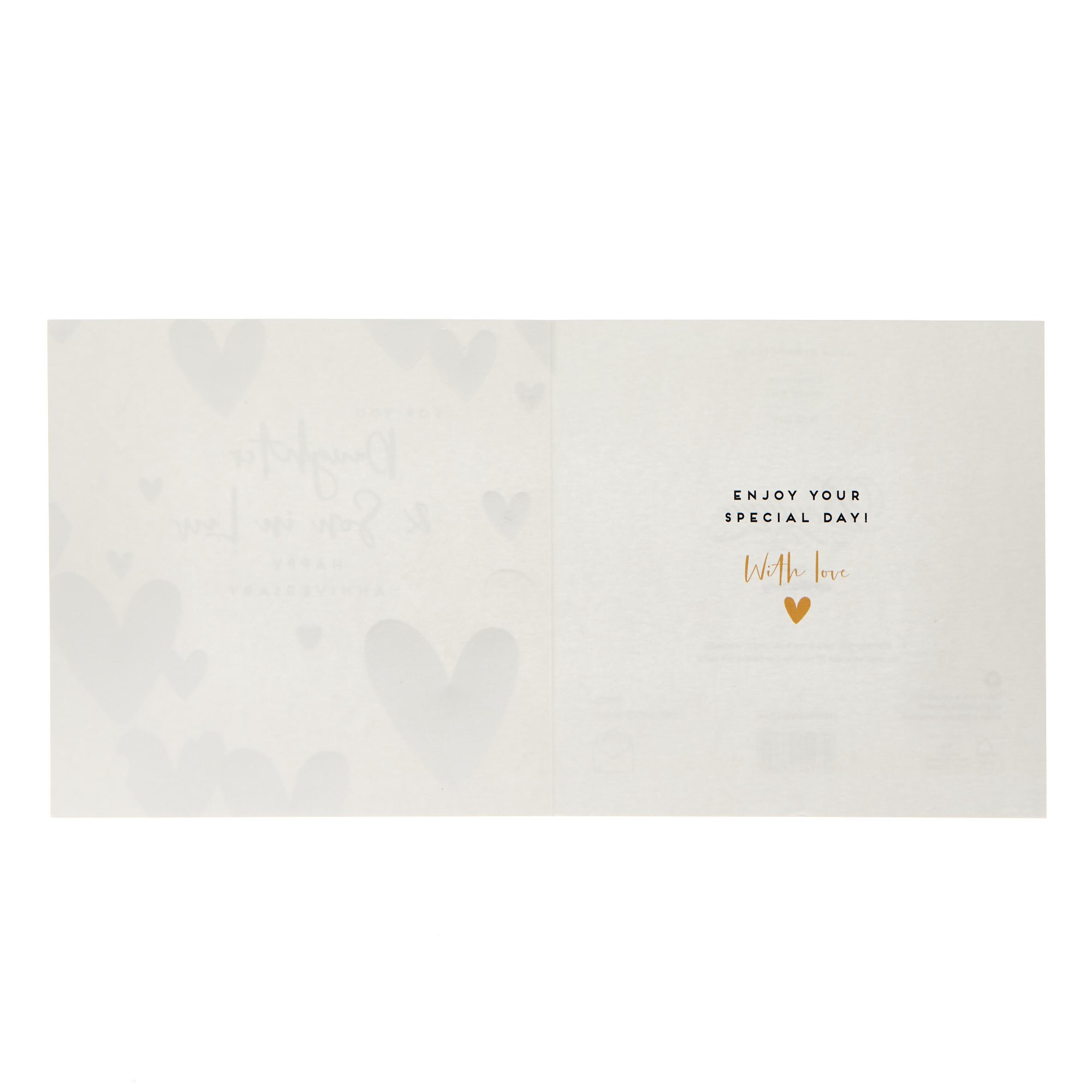 Gold Hearts Daughter & Son In Law Wedding Anniversary Card