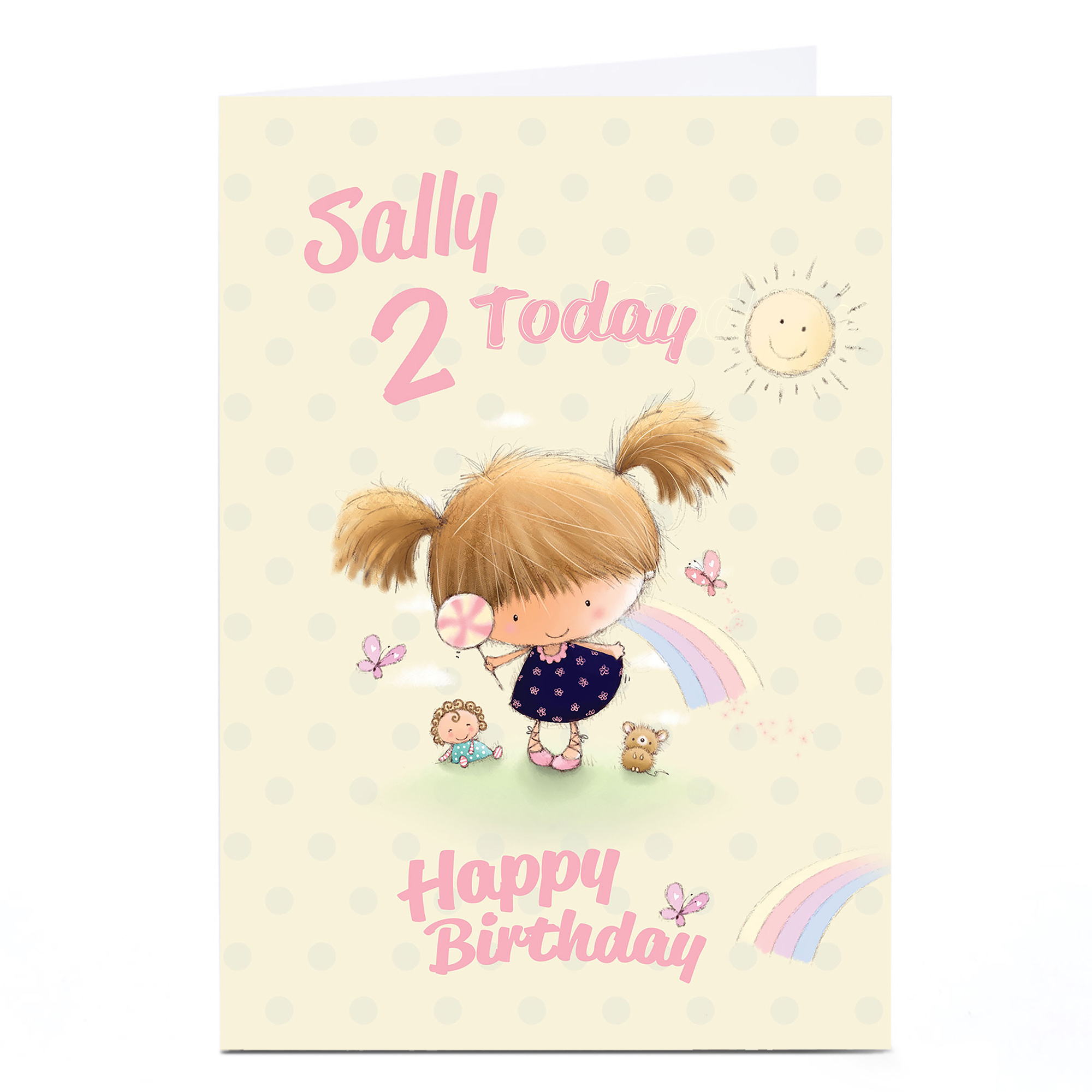 Personalised Editable Age Birthday Card - Sunshine & Lollipop