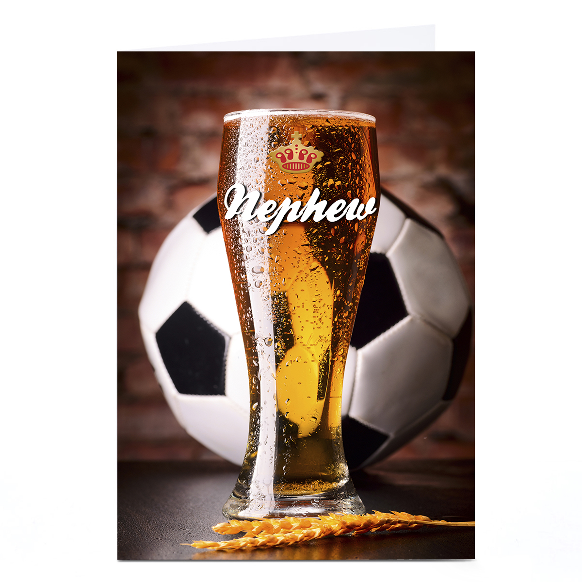 Personalised Card - Pint & Football, Nephew