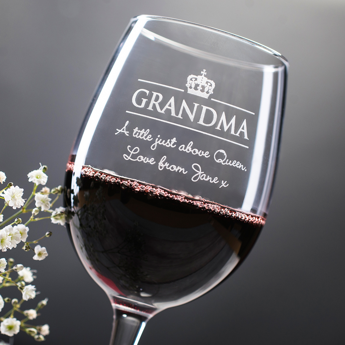 Personalised Wine Glass - Grandma Crown