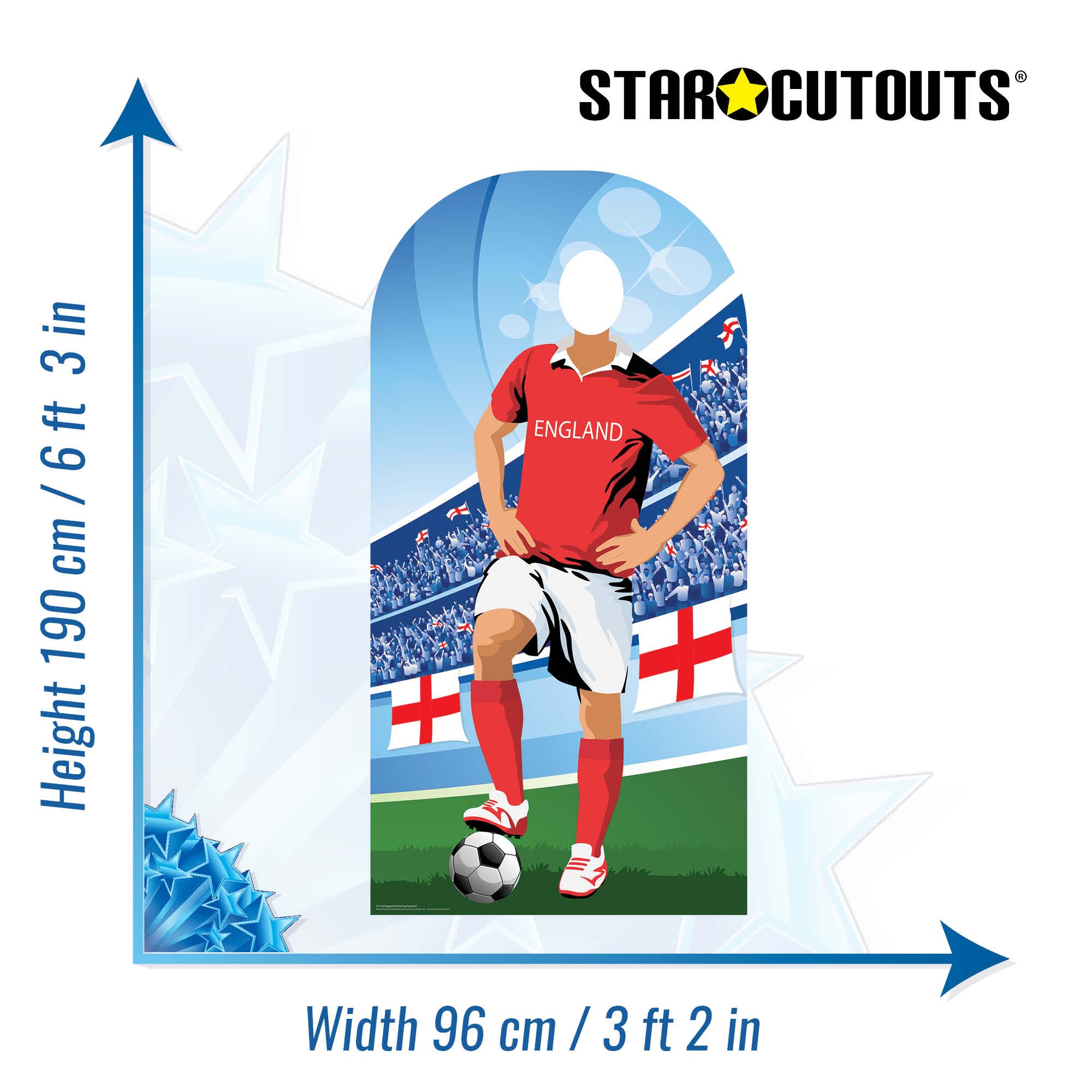 England World Cup Football Stand In Cardboard Cutout 