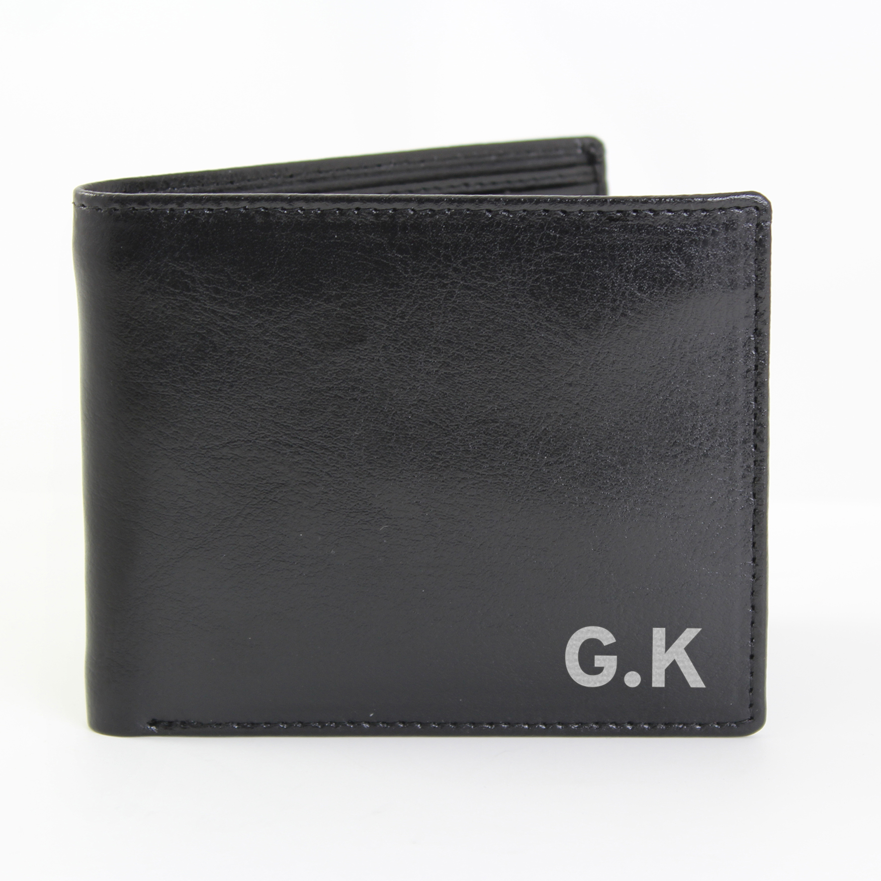 Personalised Black Wallet With Initials