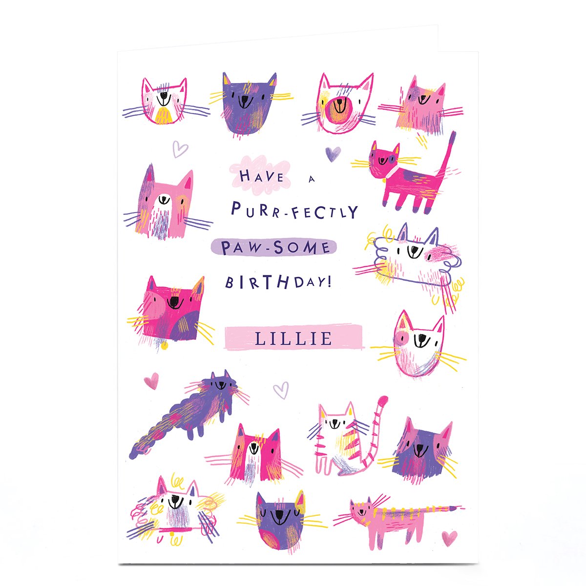 Personalised Jordan Wray Birthday Card - Cats