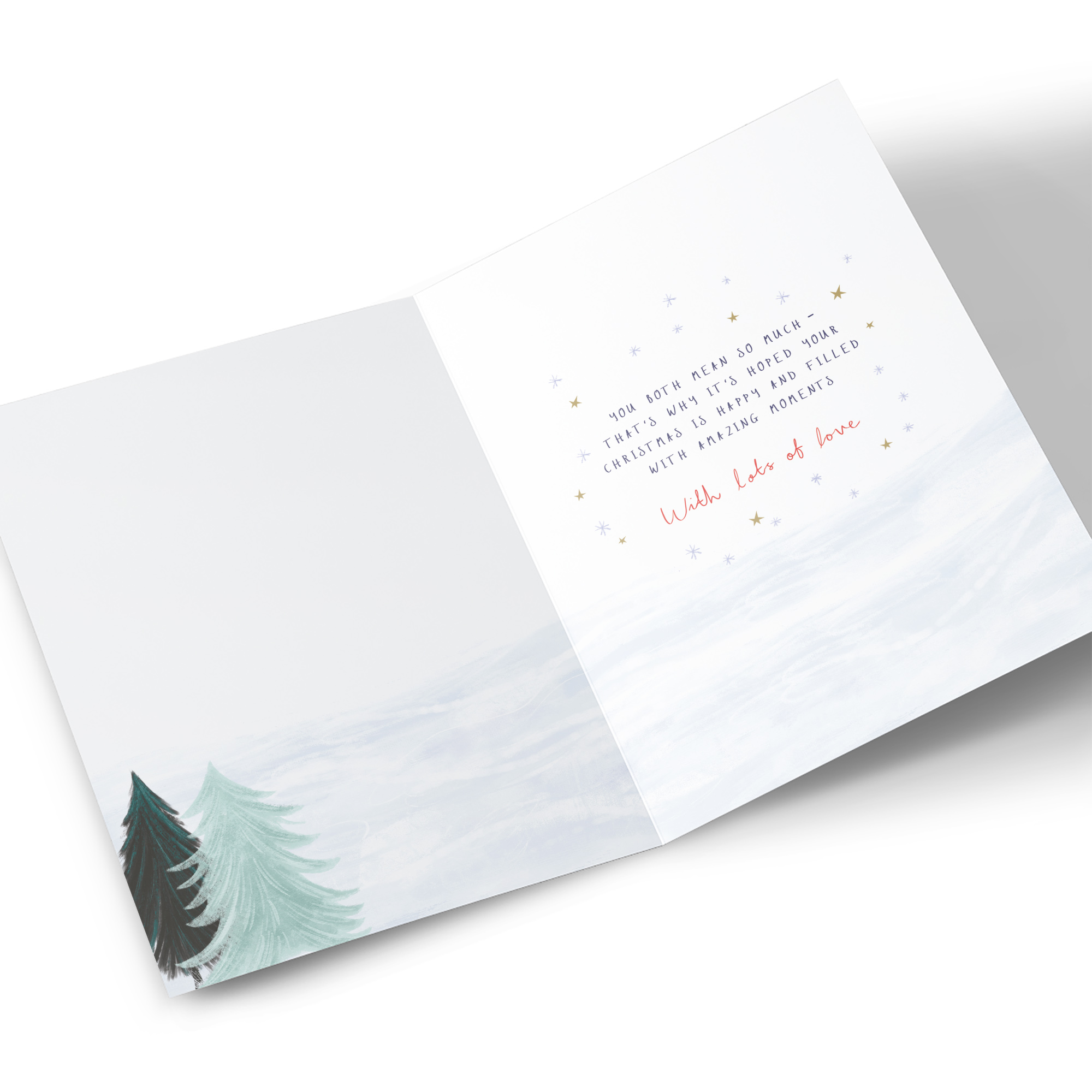 Christmas Card - Festive Wishes Penguins, Mum & Stepdad