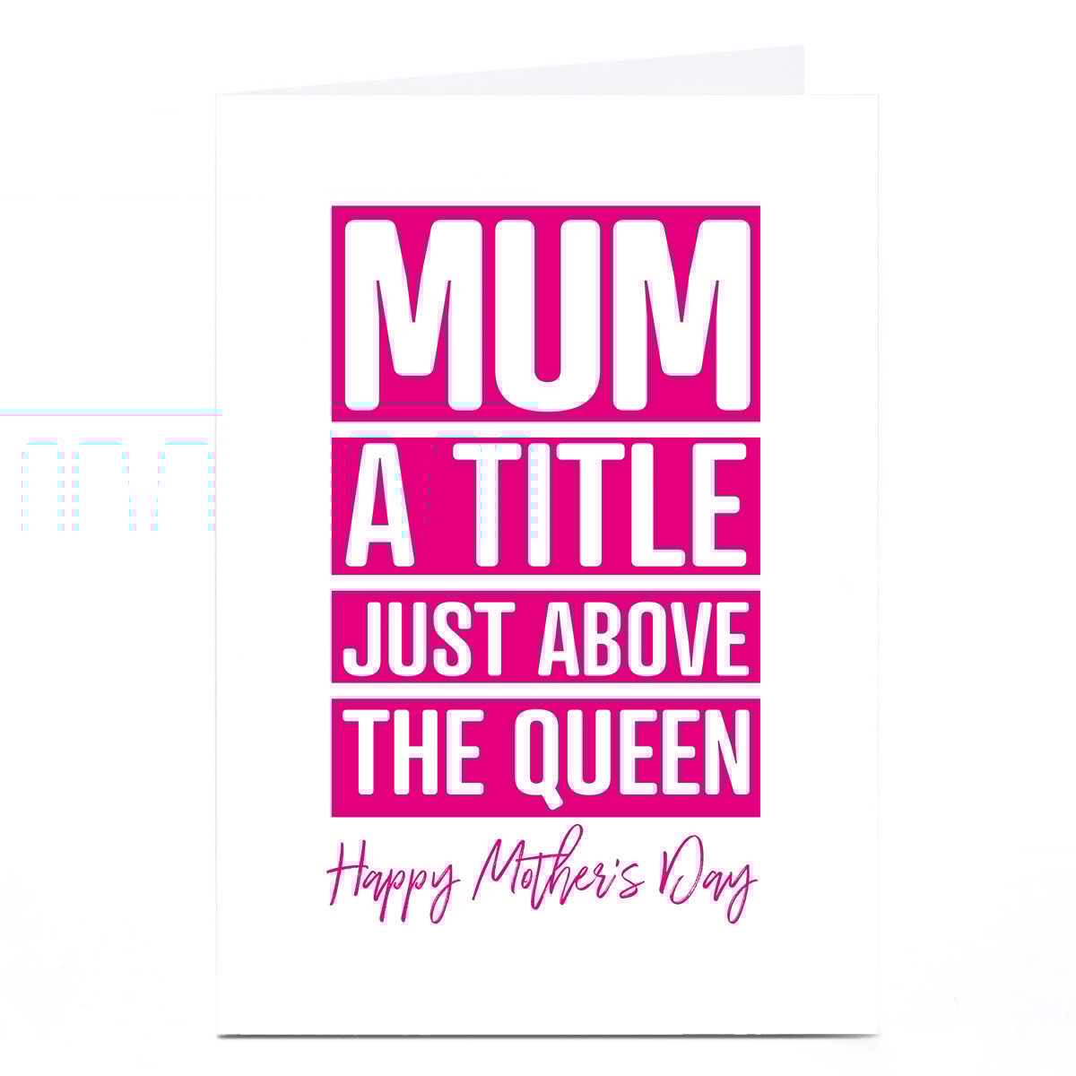 Personalised Punk Mother's Day Card - Mum Above Queen