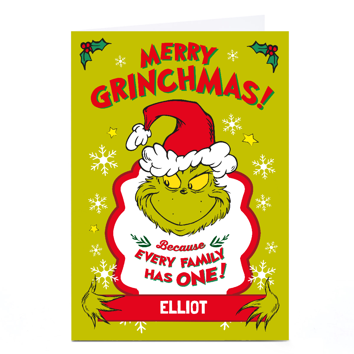 Personalised Grinch Christmas Card - Merry Grinchmas