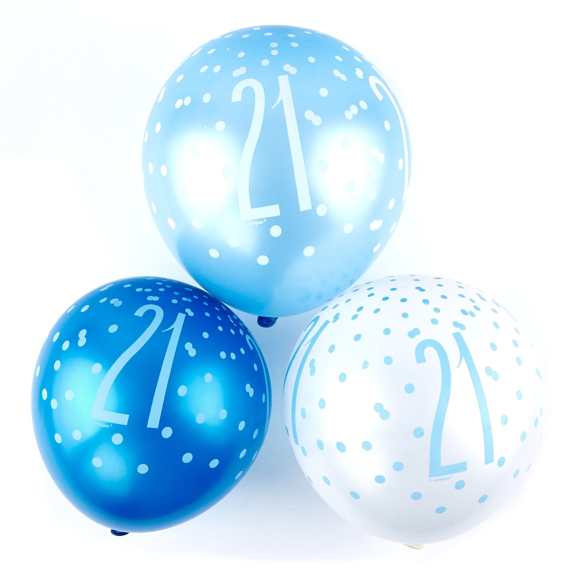 Blue 21st Birthday Party Tableware & Decorations Bundle - 16 Guests