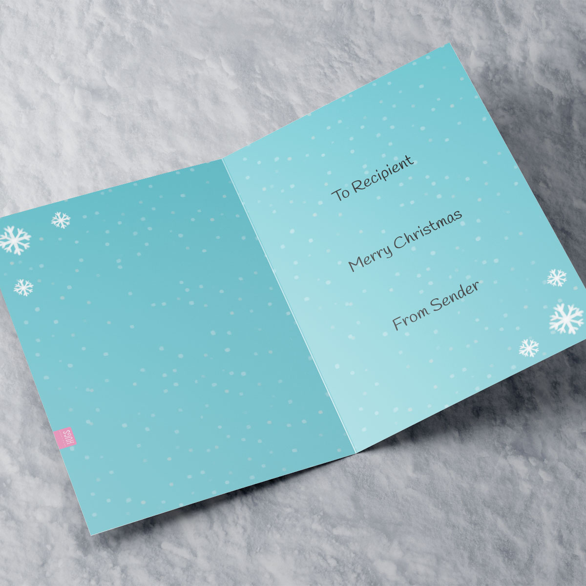 Personalised Hugs Bear Christmas Card - Catching Snowflakes