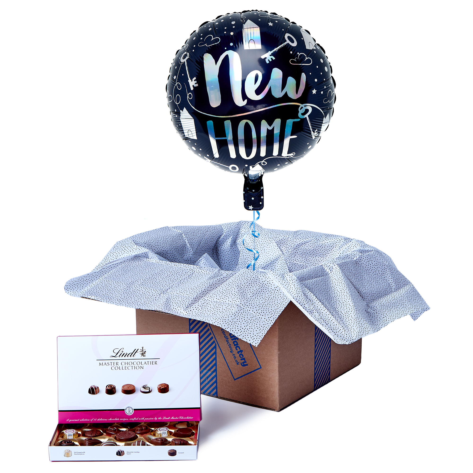 New Home Balloon & Lindt Chocolate Box