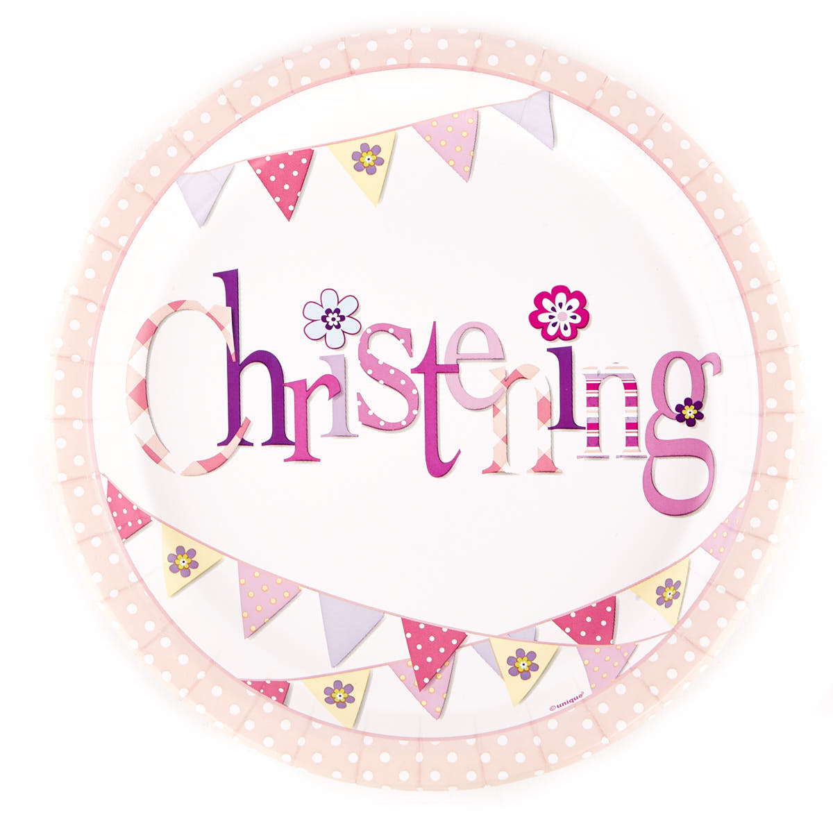 Pink Christening Party Tableware & Decoration Bundle - 16 Guests