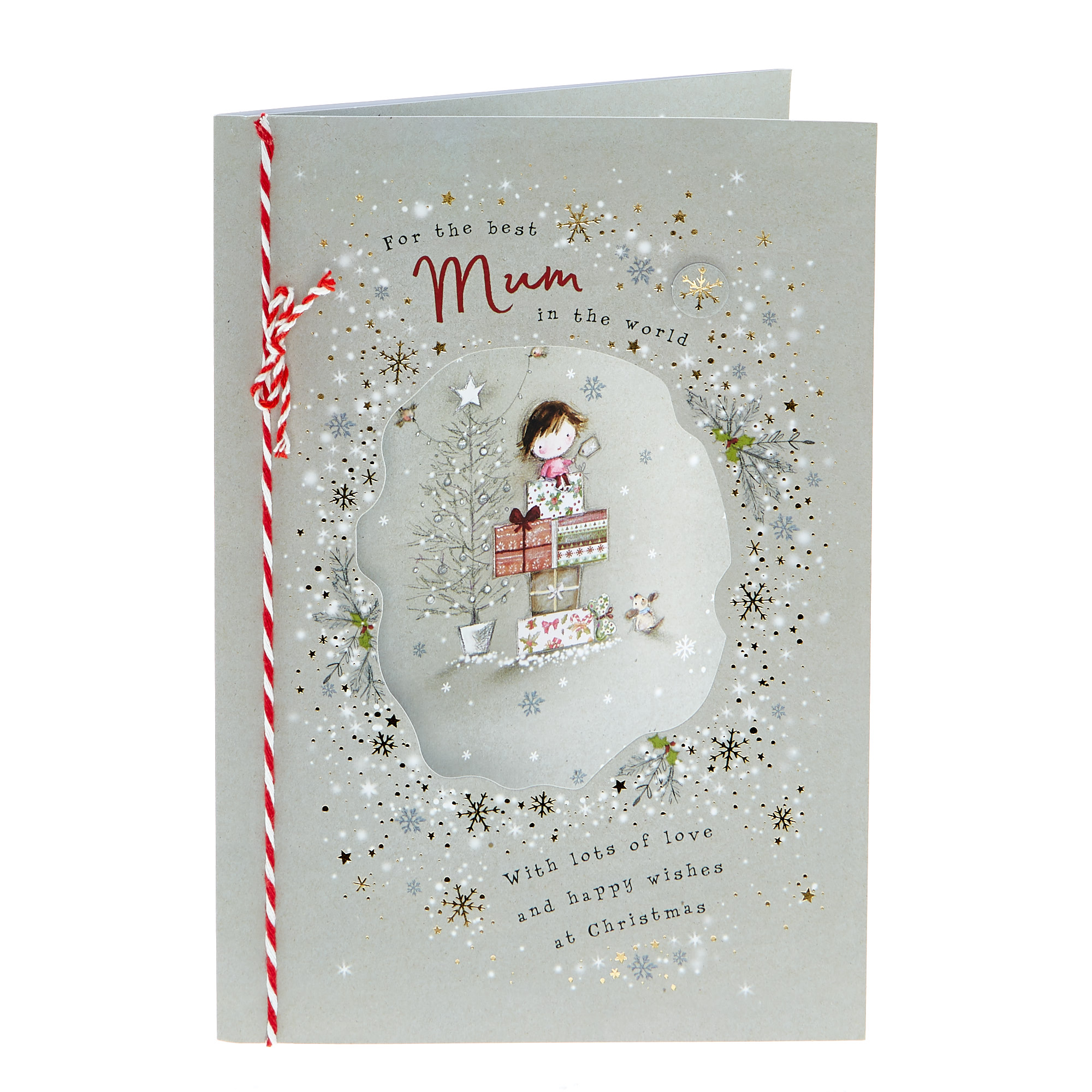 Christmas Card - Mum, Cute Child With Presents