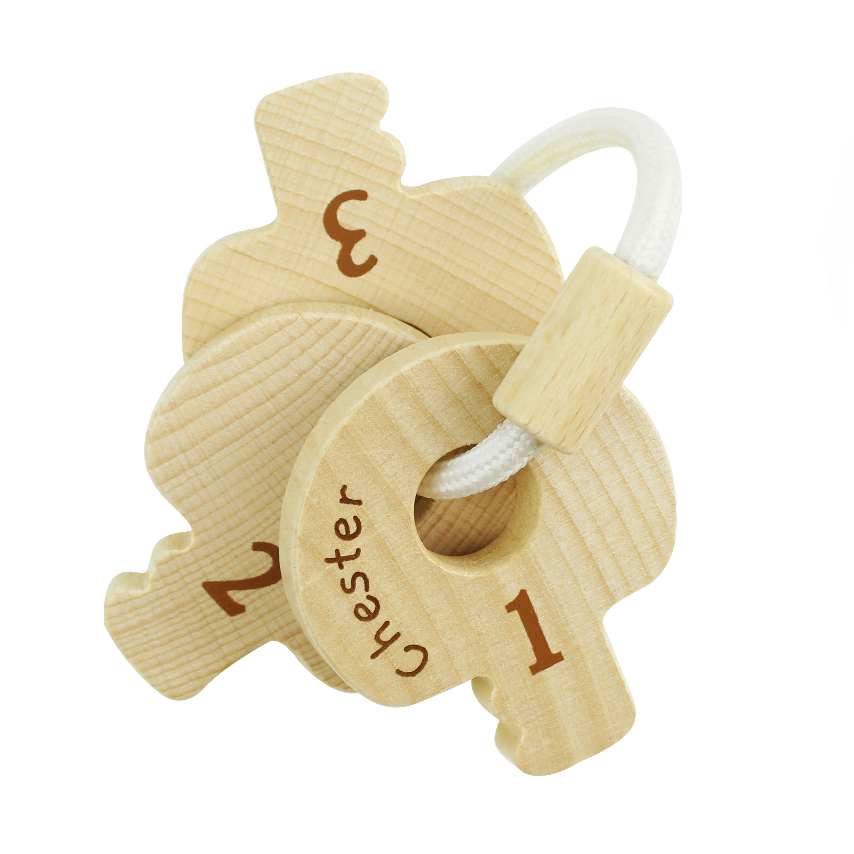 Personalised Wooden Baby Keys
