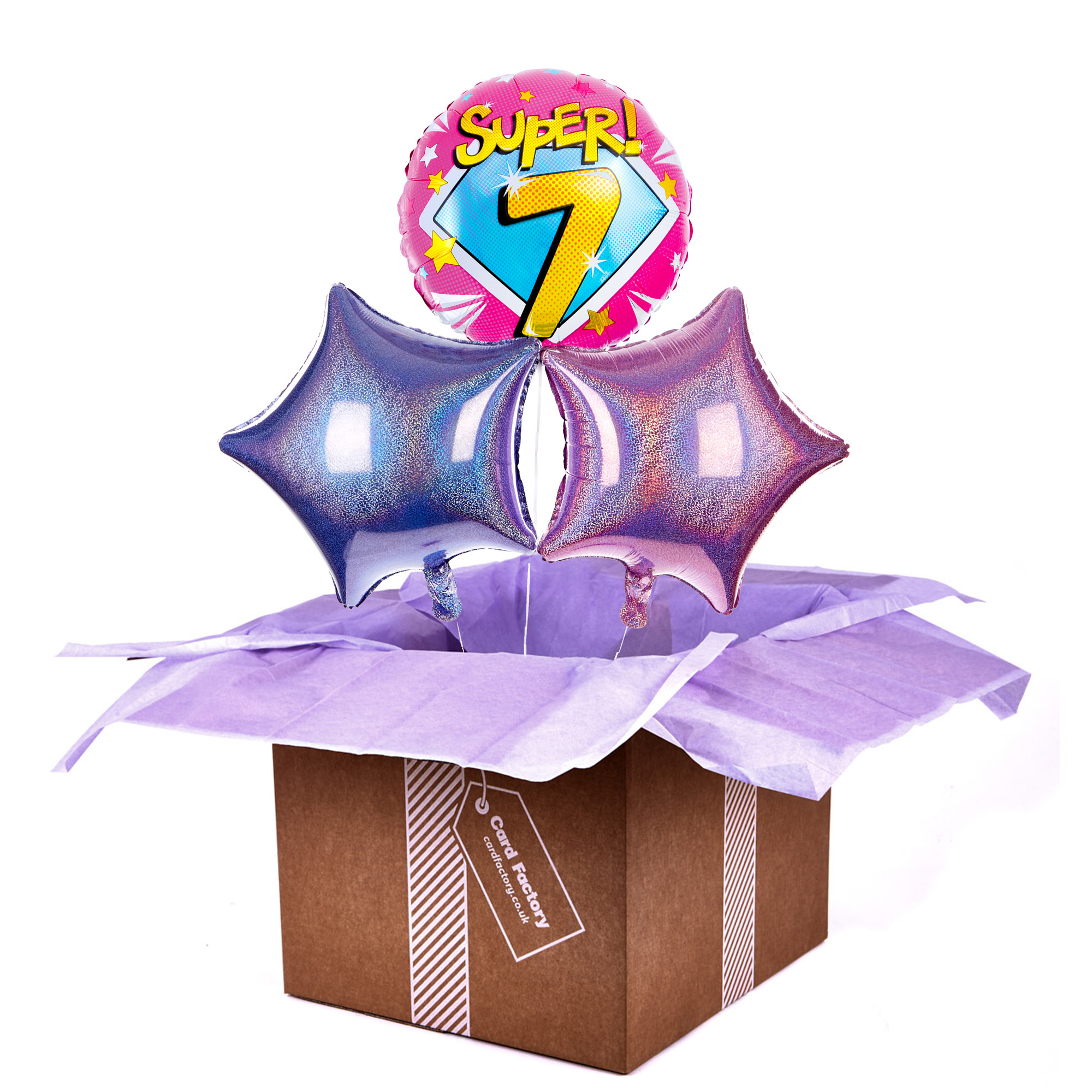 Super 7th Birthday Balloon Bouquet - DELIVERED INFLATED!