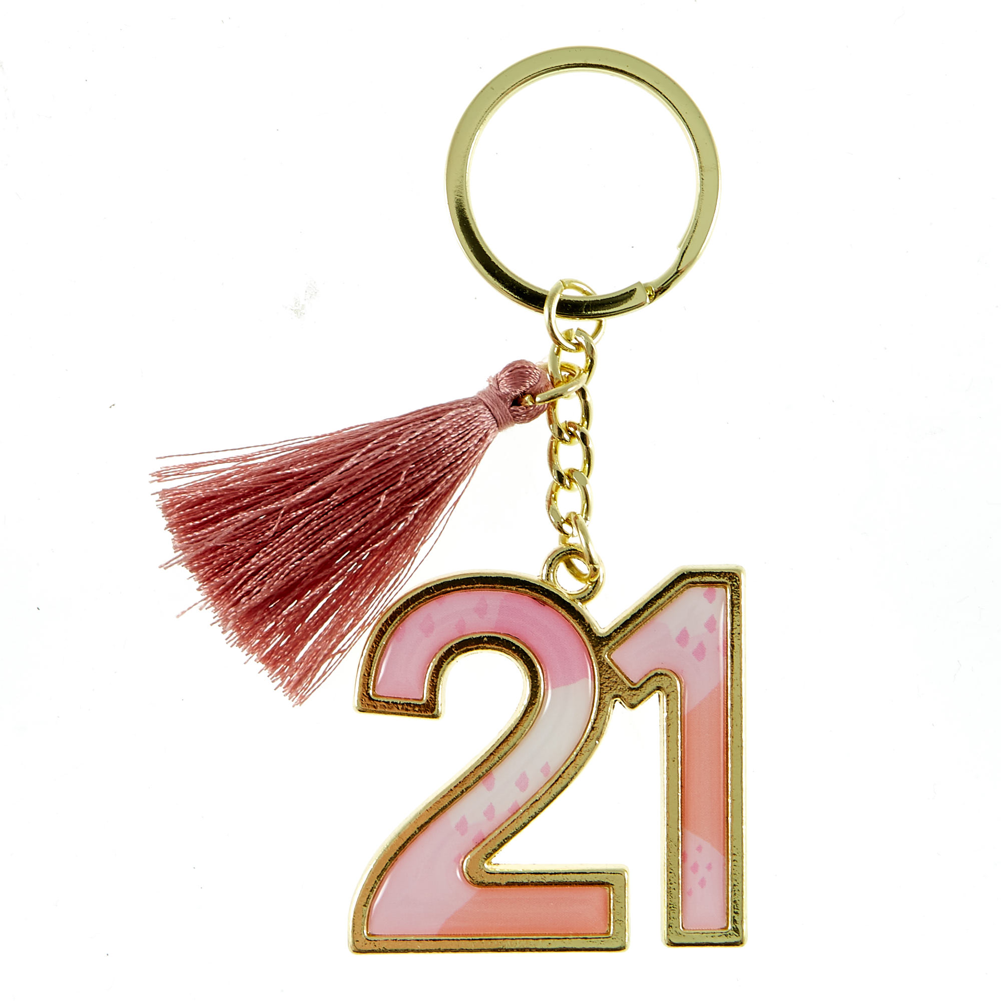 Pink 21st Birthday Keyring
