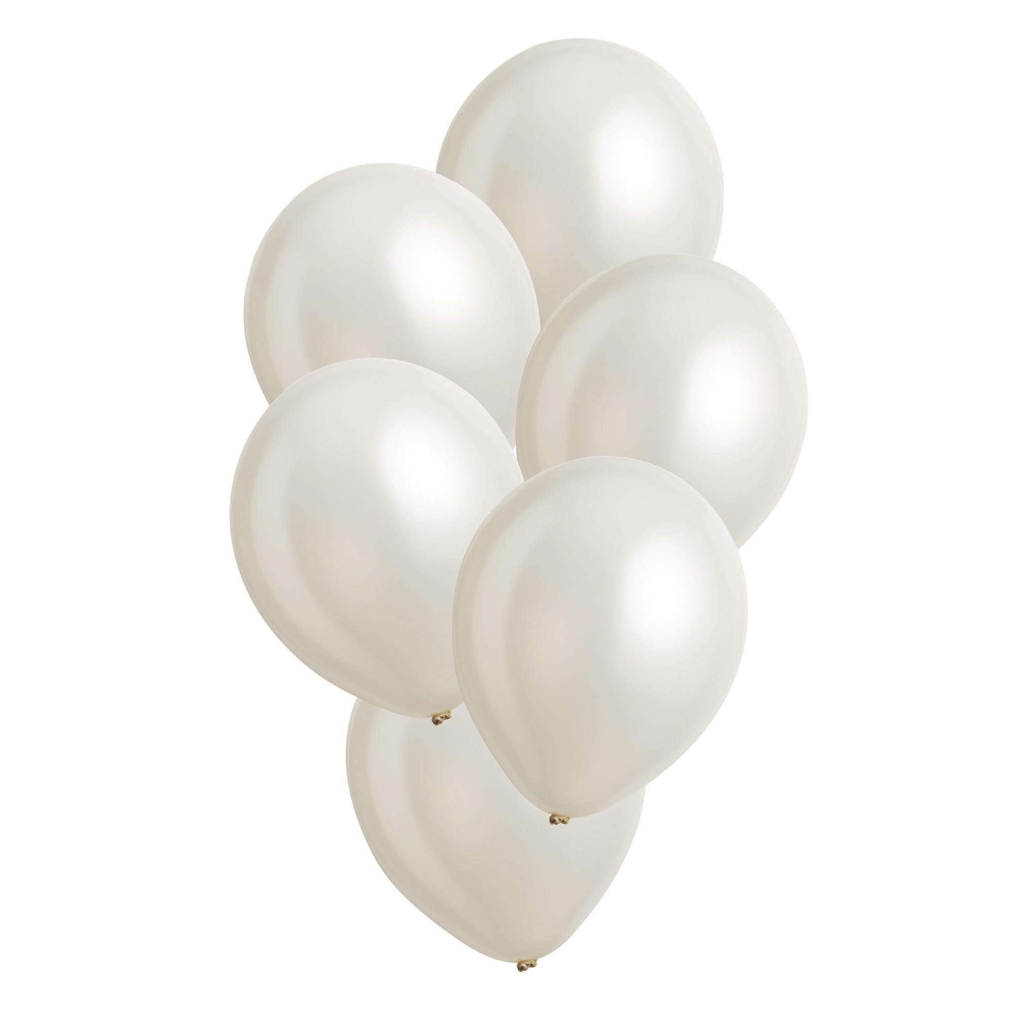12-Inch Pearl White Latex Balloons - Pack of 6
