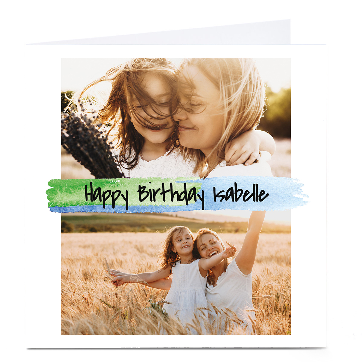 Photo Birthday Card - Watercolour