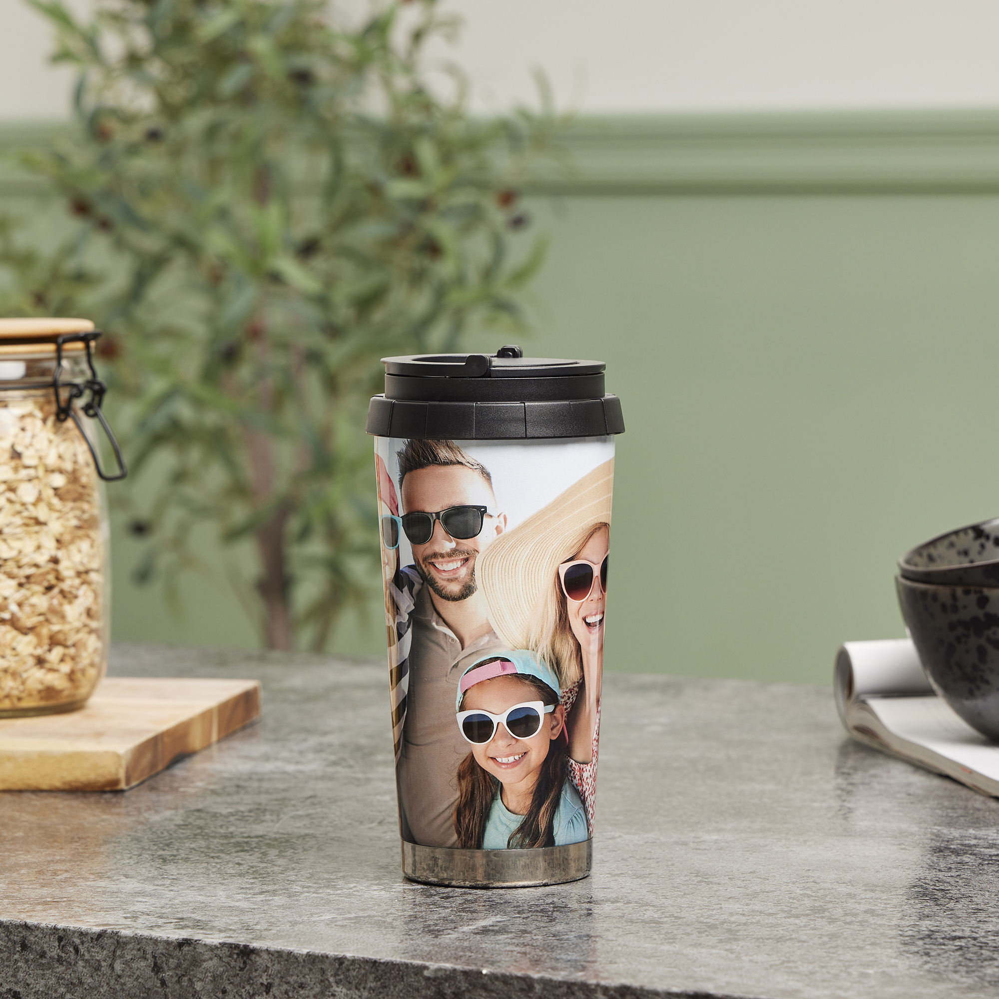 16oz Stainless Steel Photo Travel Mug