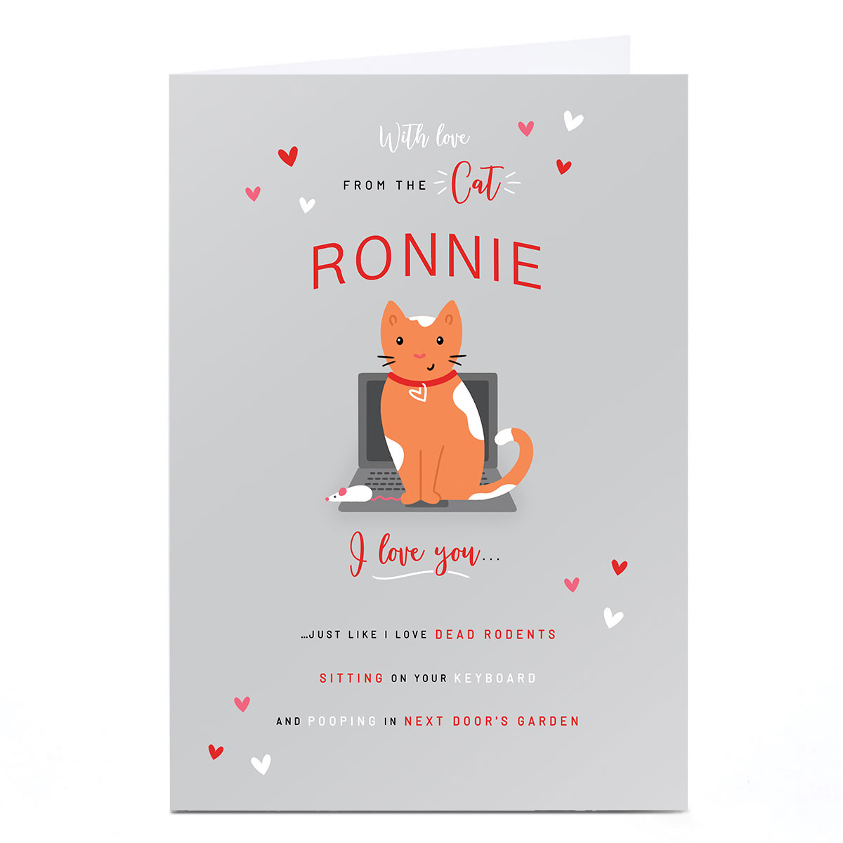 Personalised Valentine's Day Card - With Love from the Cat
