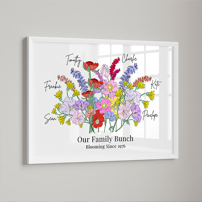 Personalised Family Flower Bunch Print