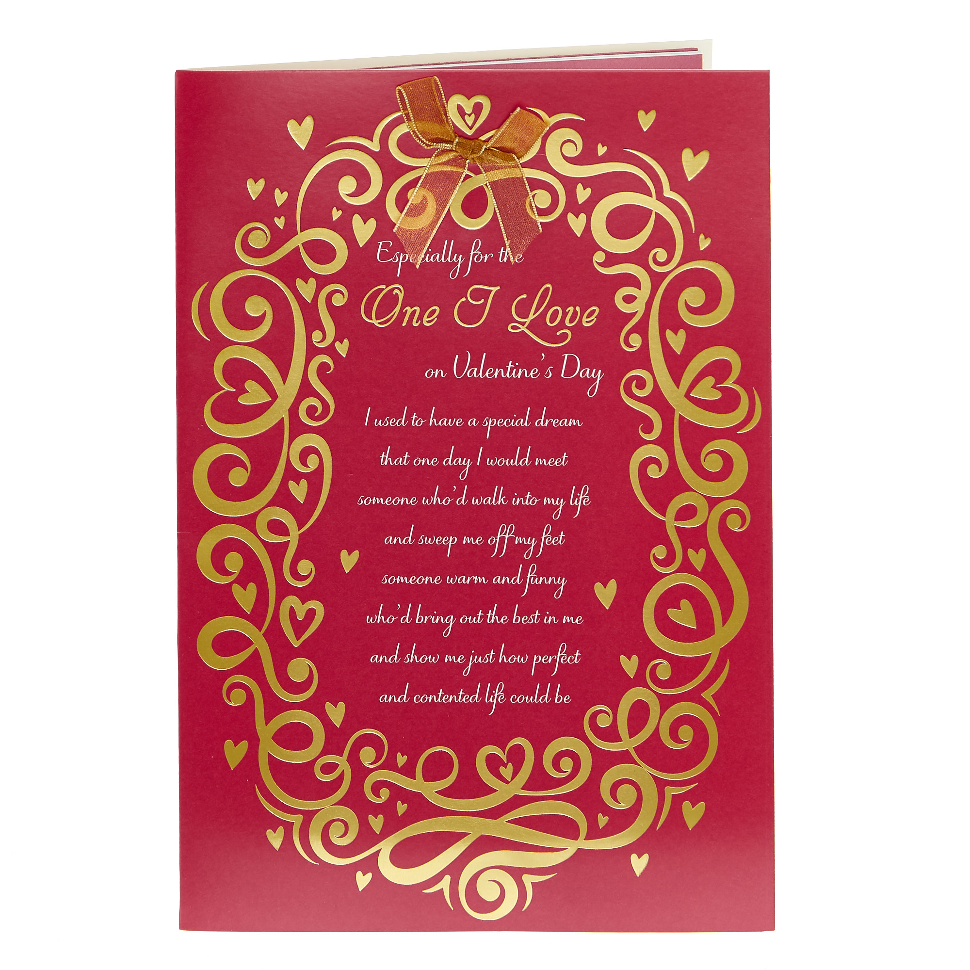 Valentine's Day Card - The One I Love Red & Gold