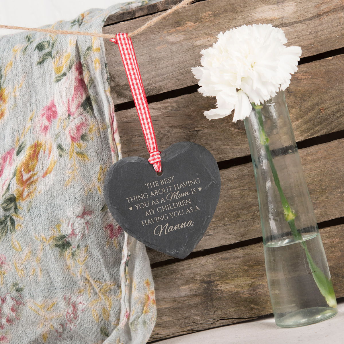 Personalised Engraved Heart Shaped Slate Hanging Keepsake - The Best Thing