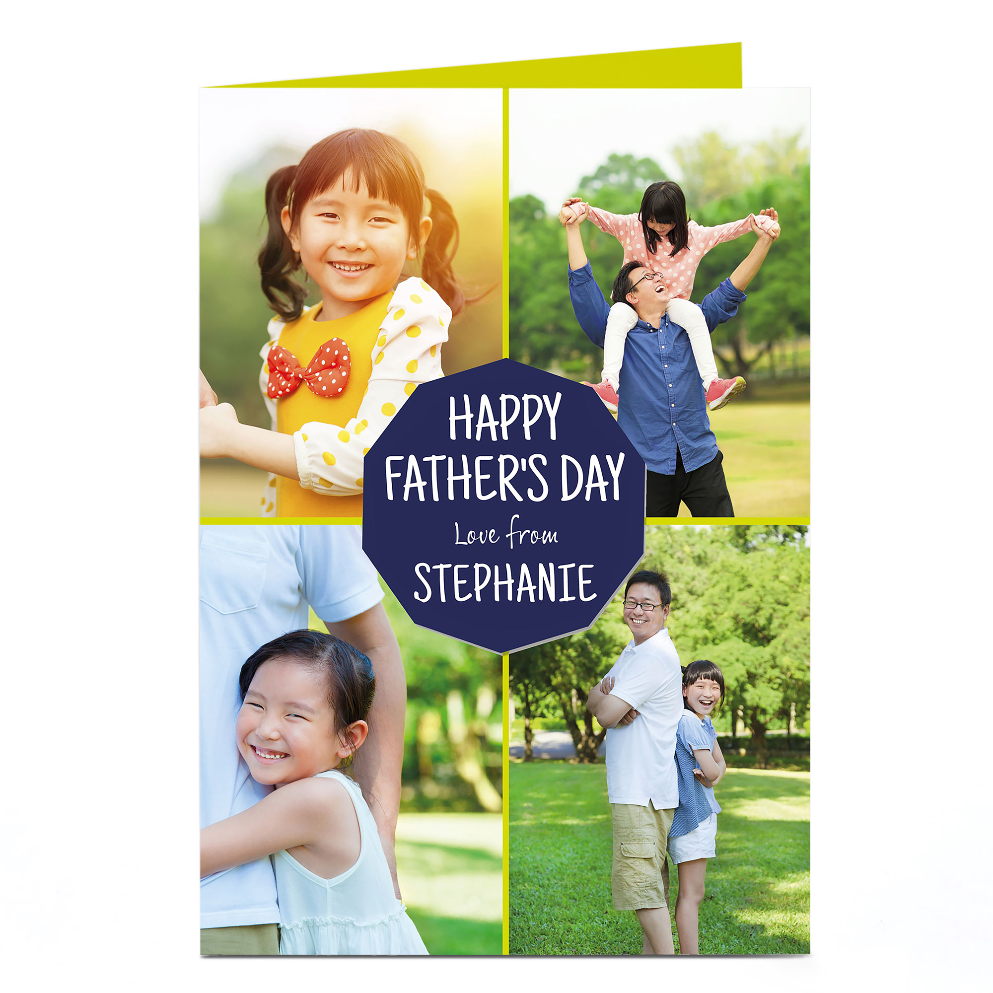 Multi Photo Father's Day Card - Four Corners