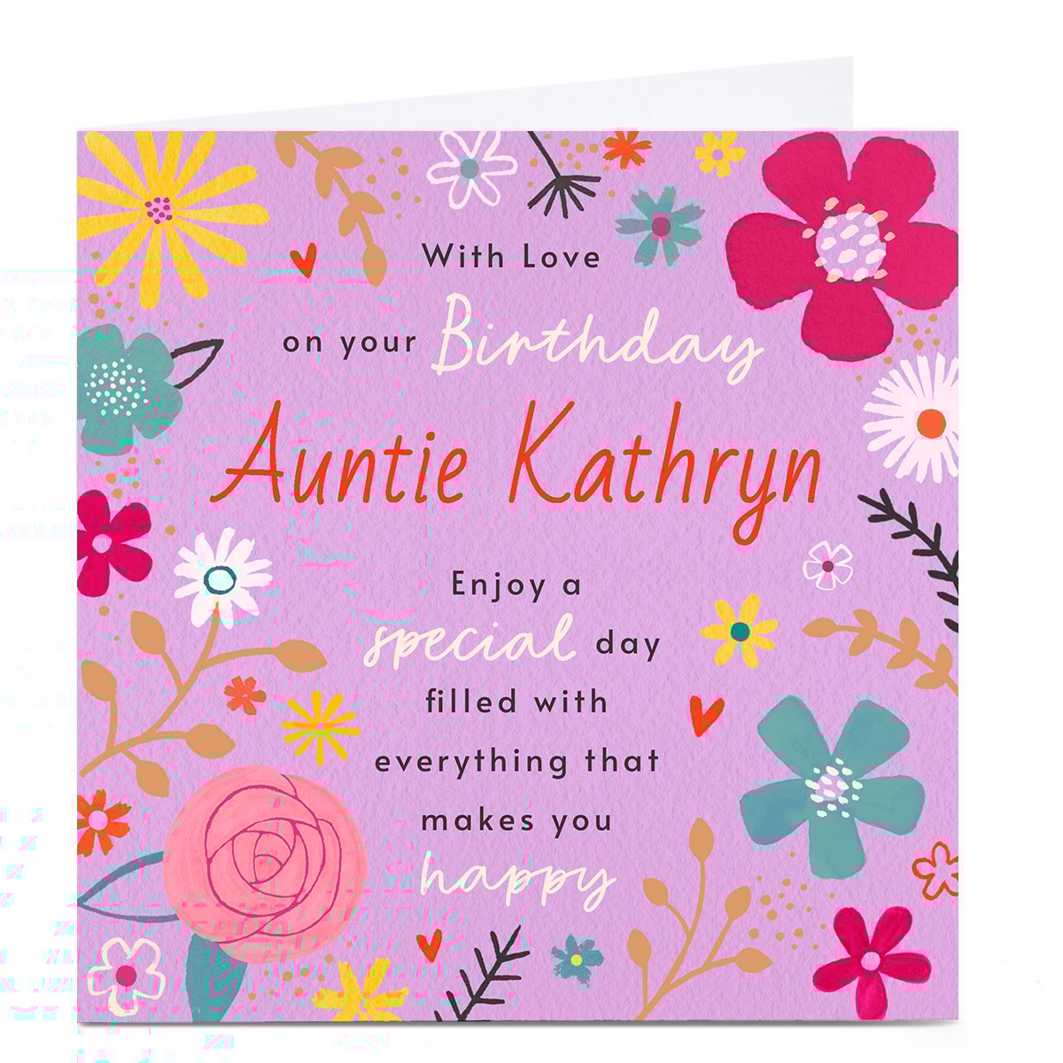 Personalised Birthday Card - Everything That Makes You Happy, Auntie