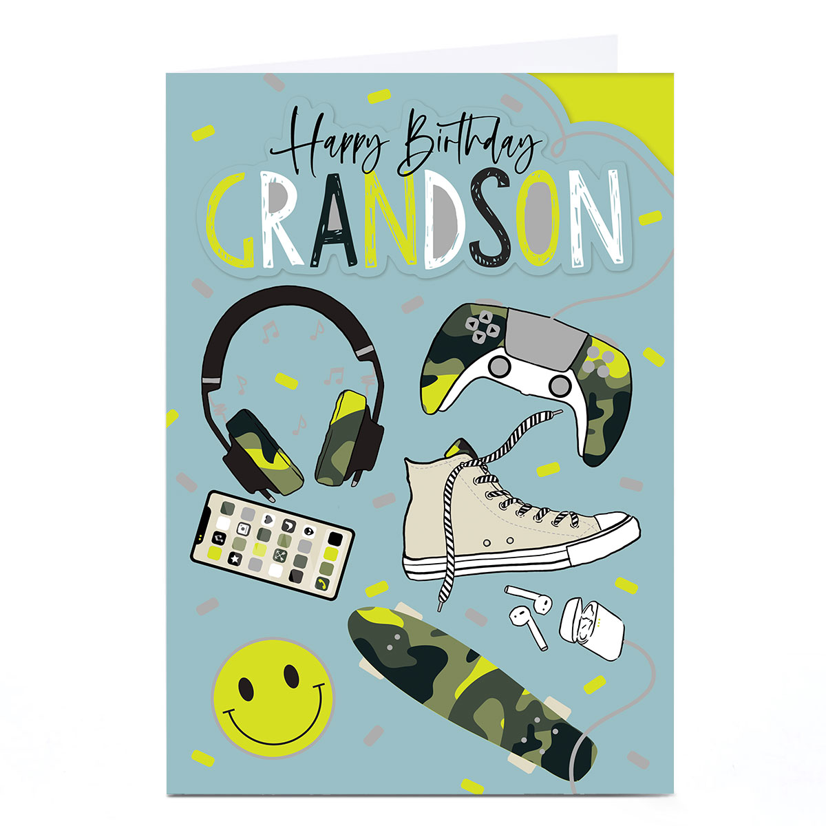 Personalised Birthday Card - Camouflage Tech, Grandson