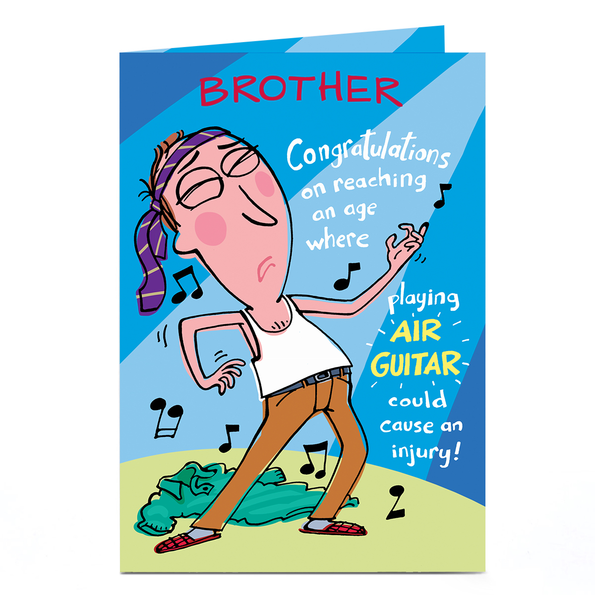 Personalised Birthday Card - Air Guitar