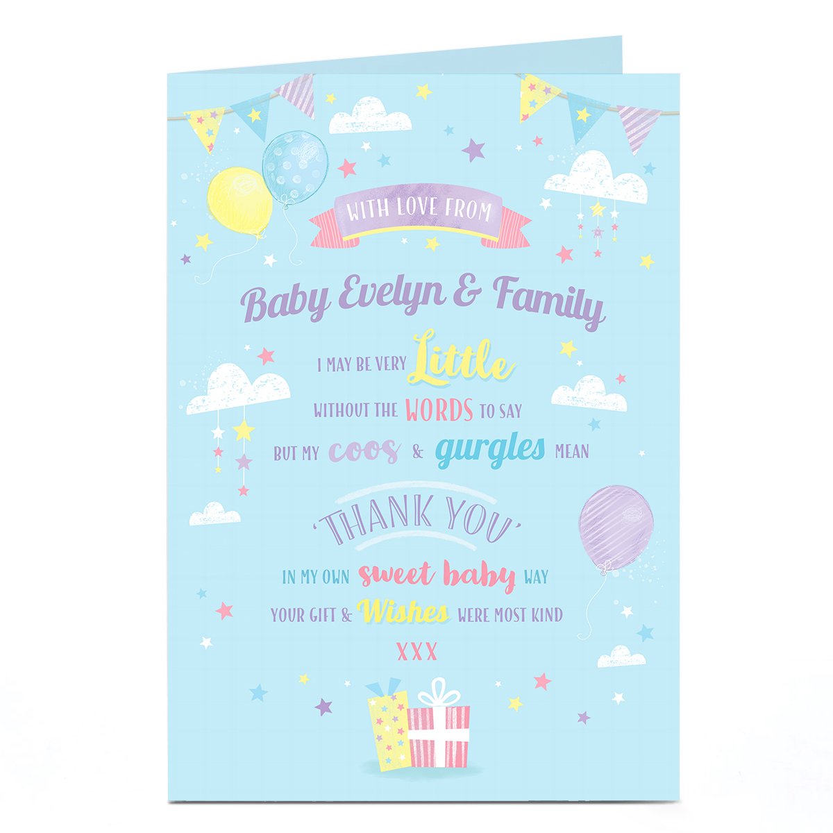 Personalised Thank You Card - From The Baby 