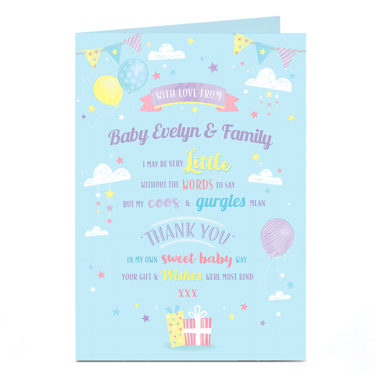 Personalised Thank You Card - From The Baby 